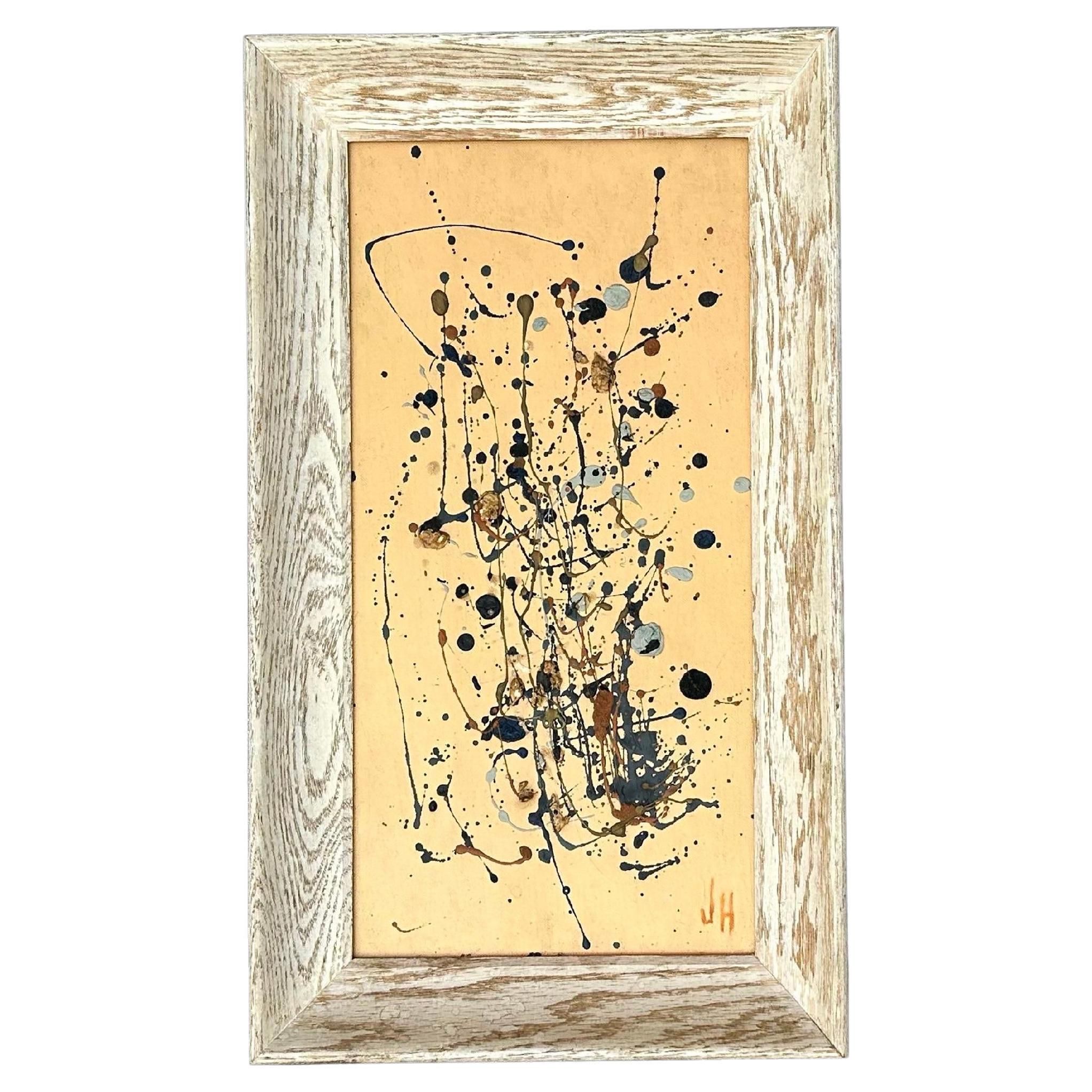 Olio astratto su tavola d'epoca del Medioevo in vendita