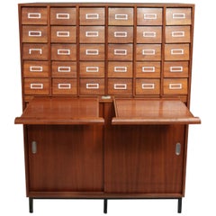 Vintage Midcentury Apothecary Cabinet, Chest of Drawers, circa 1960