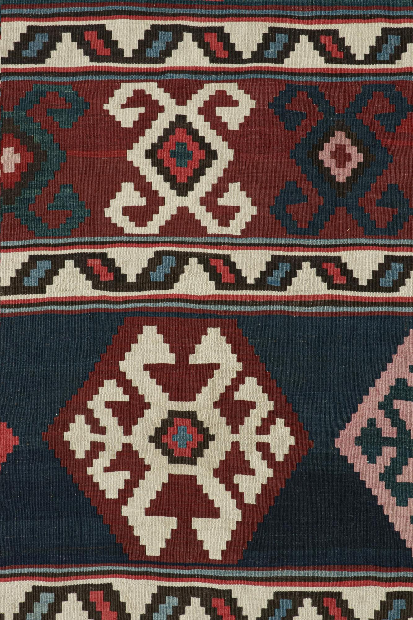 Tribal Vintage Azerbaijan Persian Kilim with Geometric Patterns For Sale