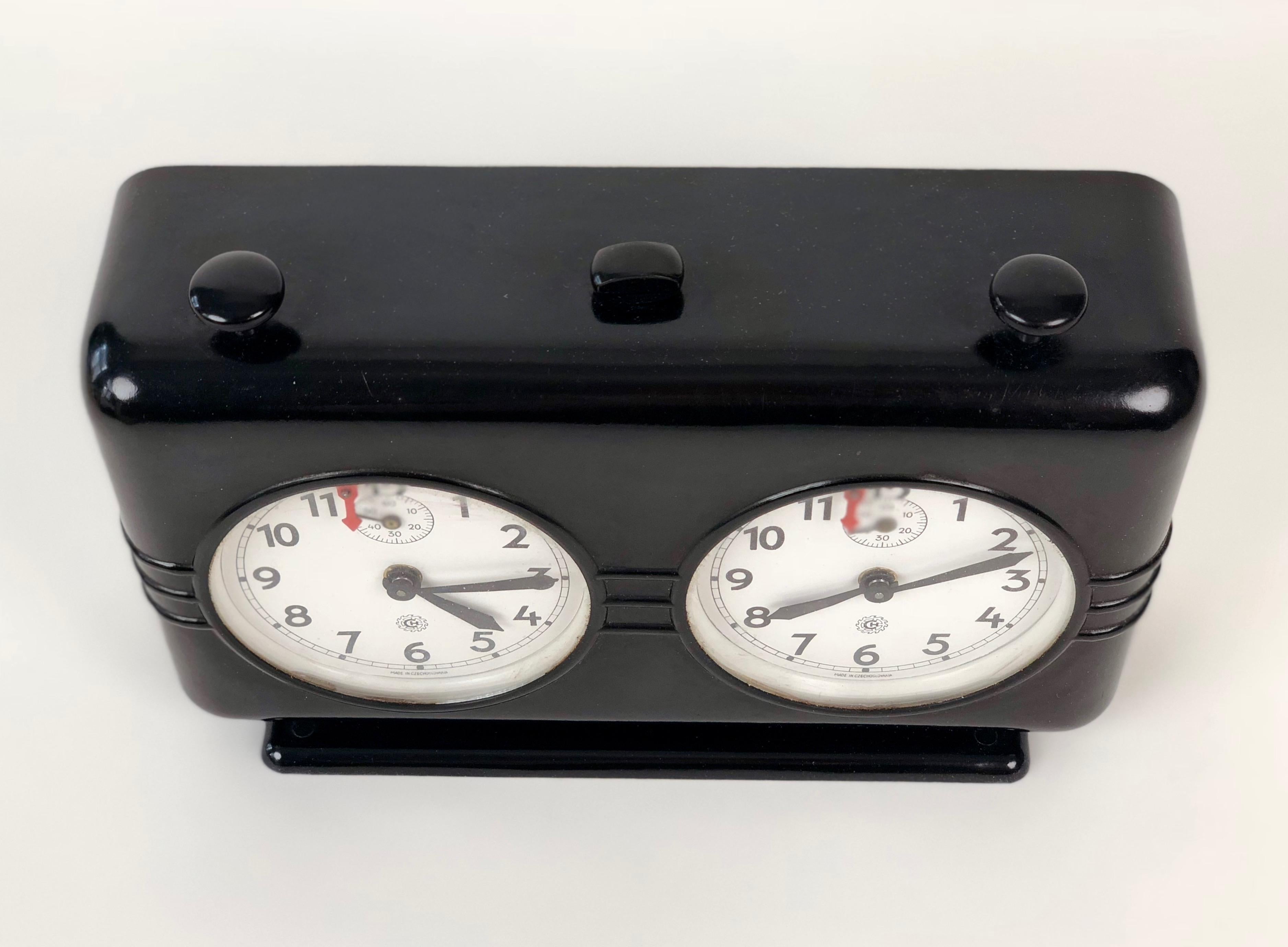 Mid-Century Modern Mid-Century, Bakelite, Chess Clock Timer from Chronotechna, 1950 's For Sale