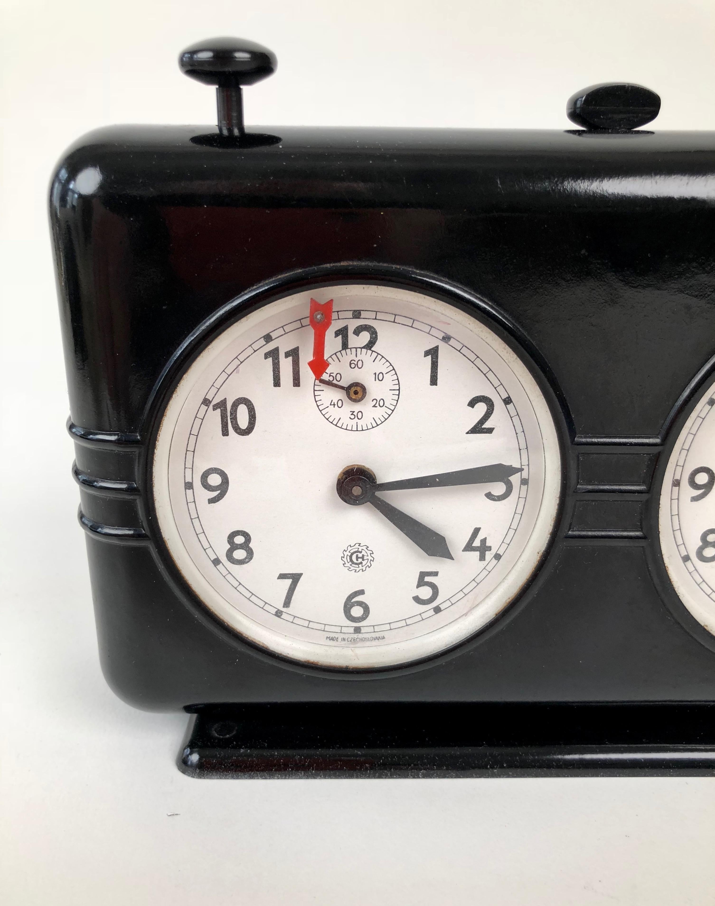 Czech Mid-Century, Bakelite, Chess Clock Timer from Chronotechna, 1950 's For Sale
