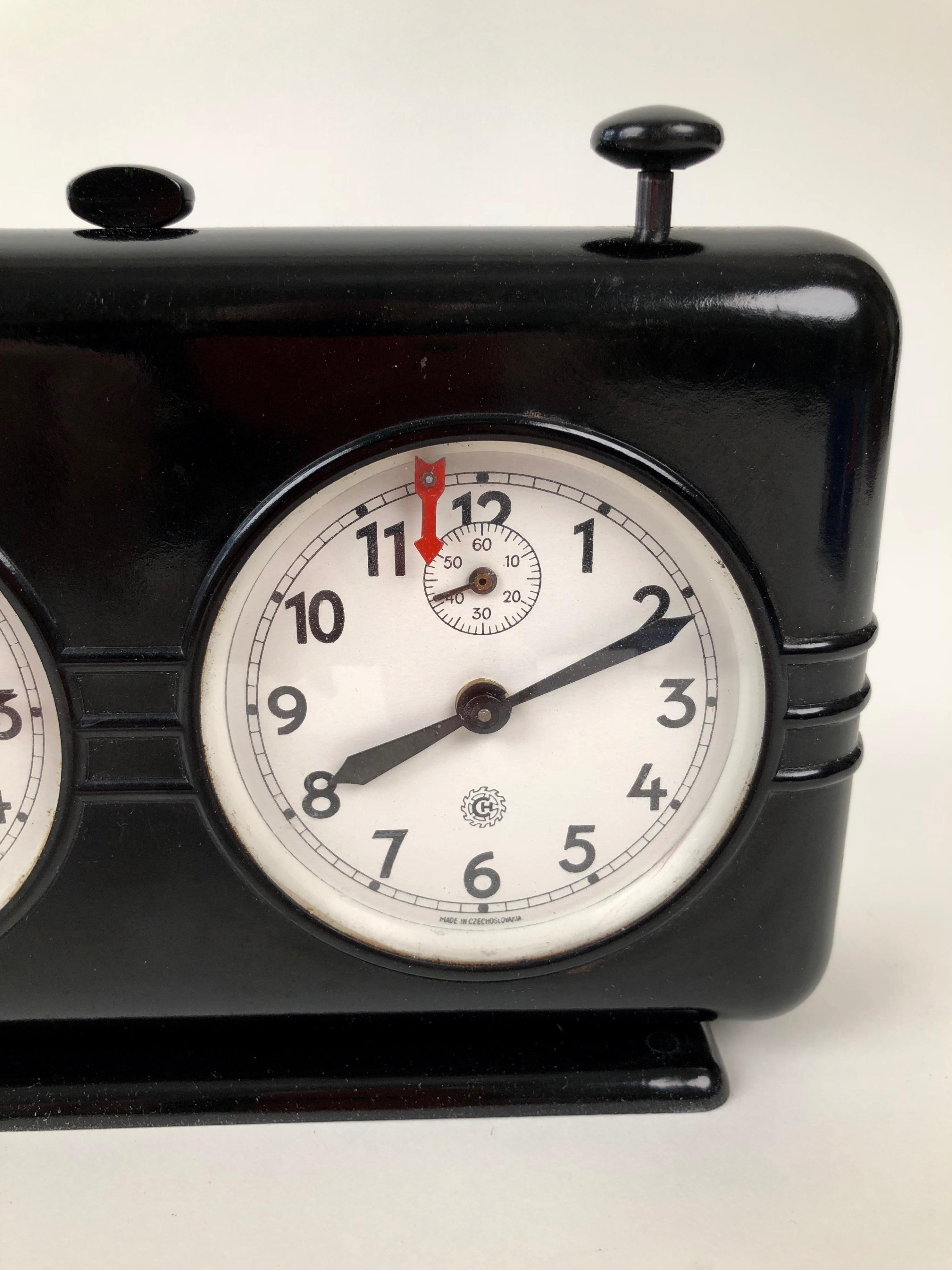 Metalwork Mid-Century, Bakelite, Chess Clock Timer from Chronotechna, 1950 's For Sale