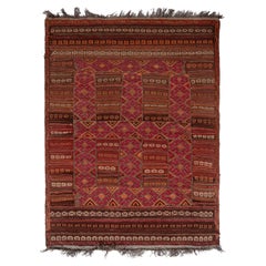 Tappeto vintage di metà secolo in lana persiana Baluch Geometric Red & Brown di Rug & Kilim
