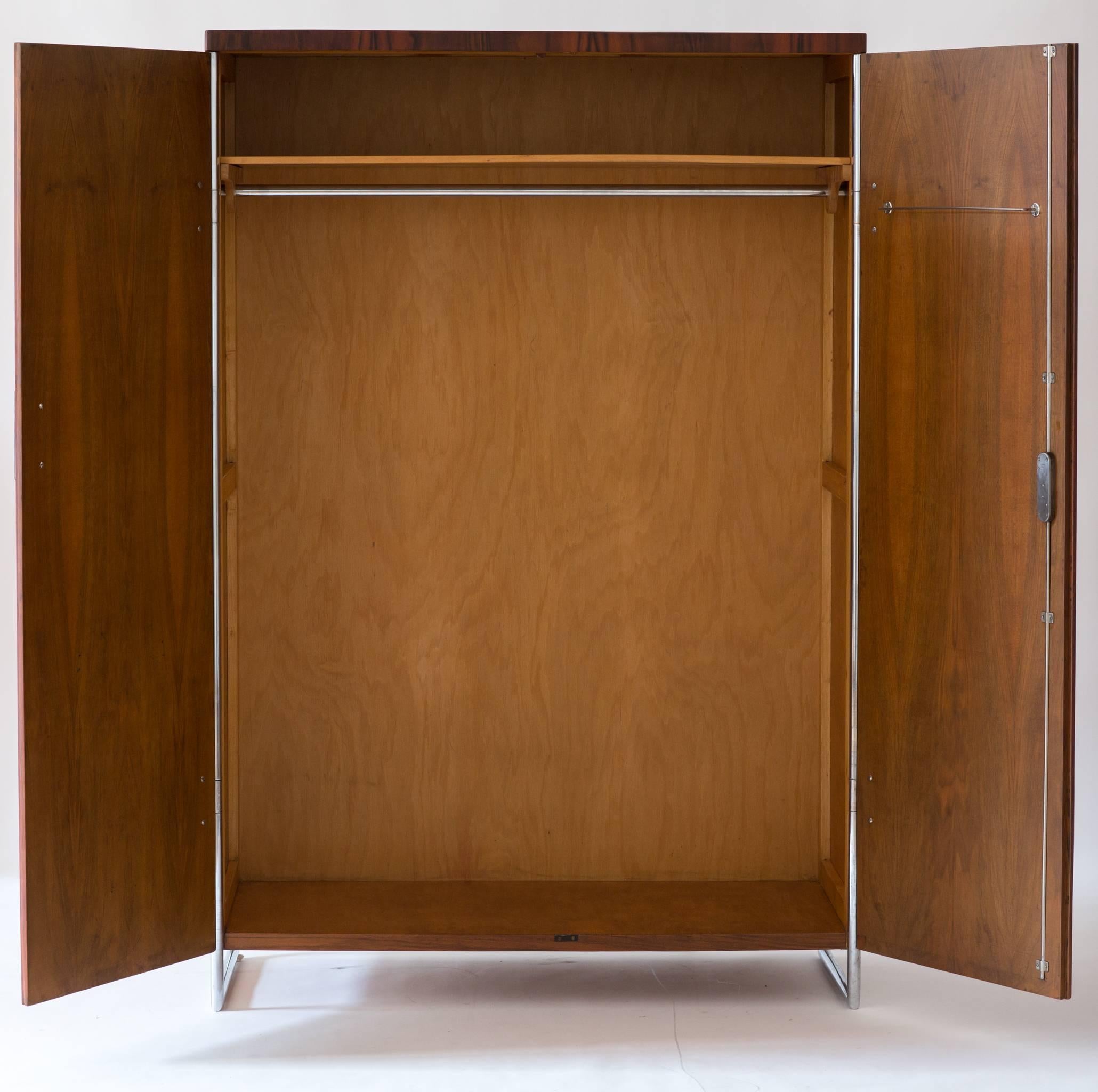 Czech Vintage Midcentury Bauhaus Wardrobe Cupboard Designed by Hagemann, circa 1930 For Sale