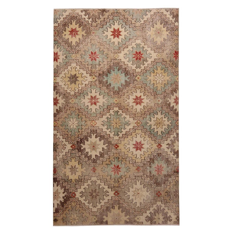 Vintage Midcentury Beige Brown And Blue Wool Rug With Red Accents For At 1stdibs - Red And Brown Wool Rugs Vintage Midcentury Beige Brown And Blue Wool Rug With Red Accents For At 1stdibs - Red And Brown Wool Rugs