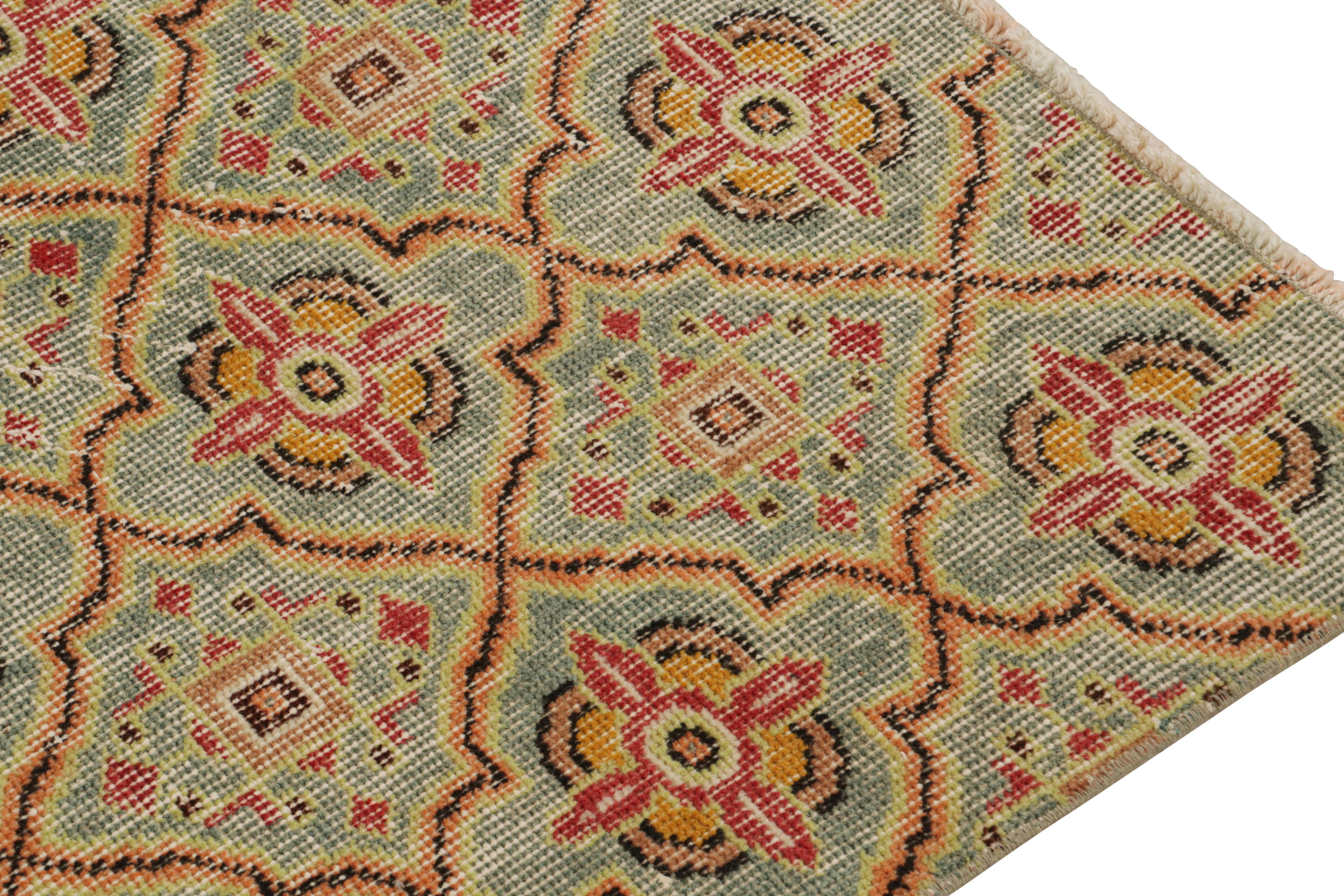 Vintage Zeki Müren Läufer in Teal mit Spaliermuster, von Rug & Kilim im Zustand „Gut“ im Angebot in Long Island City, NY