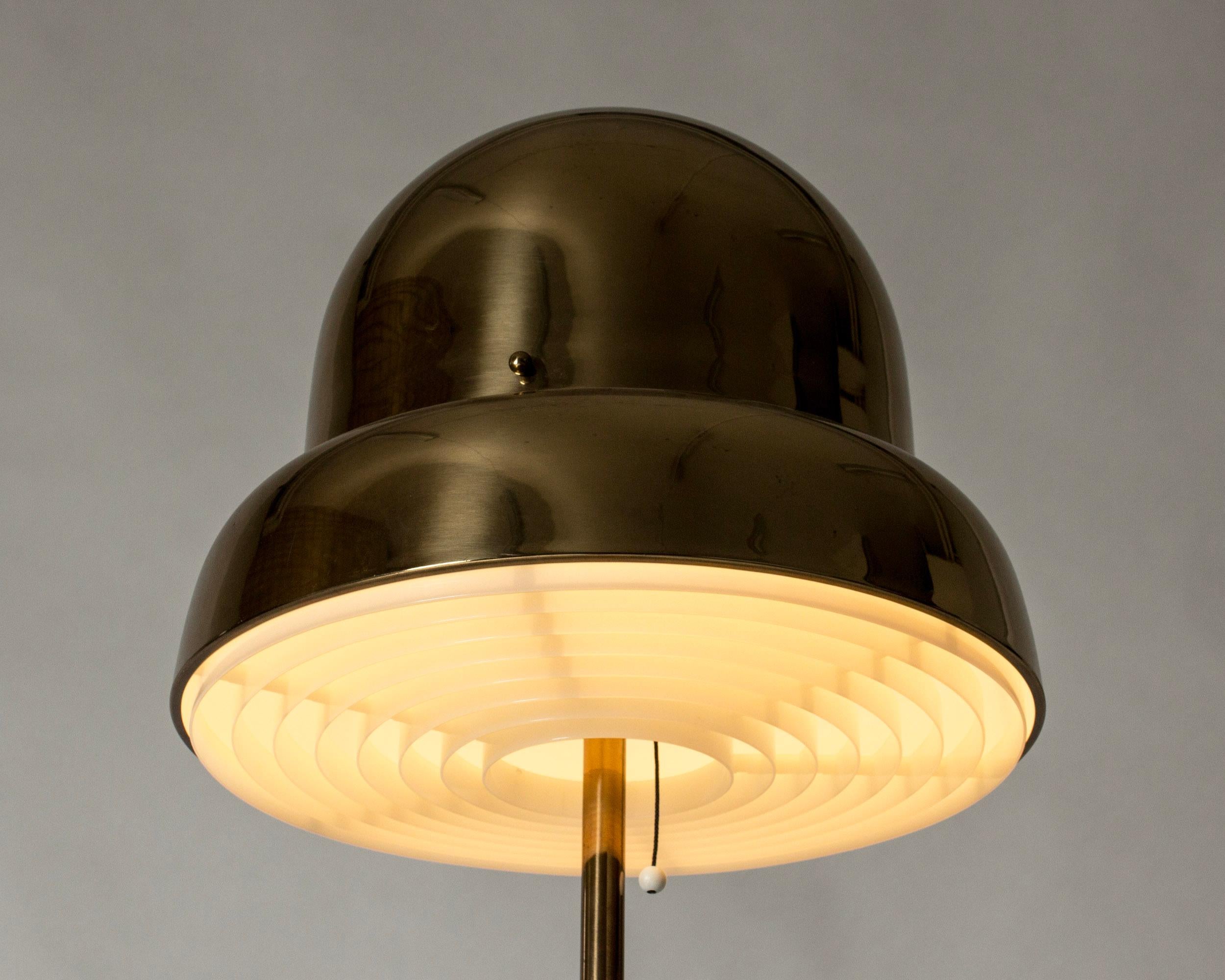 Vintage Midcentury Brass Floor Lamp from Bergboms, Sweden, 1960s In Good Condition For Sale In Stockholm, SE