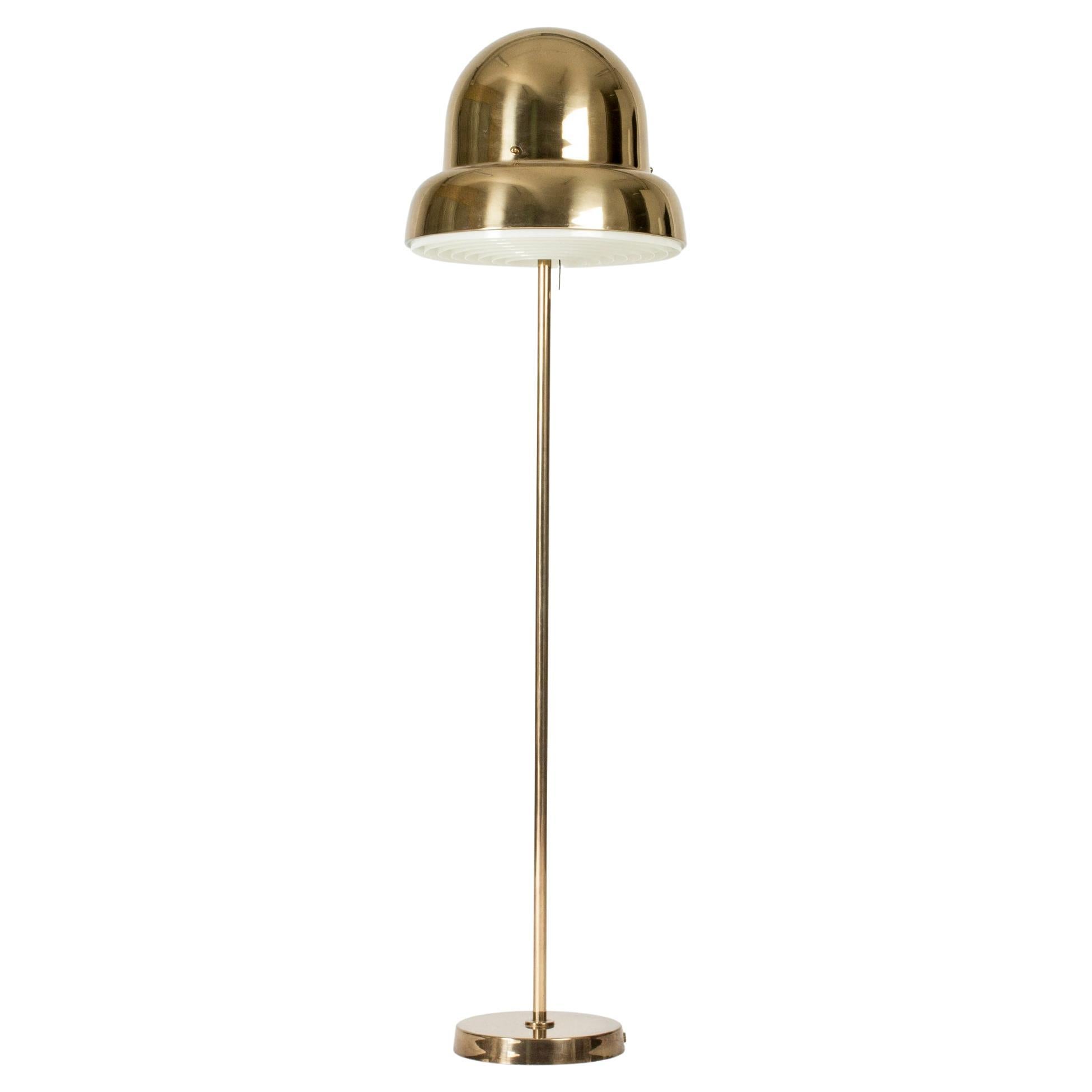 Vintage Midcentury Brass Floor Lamp from Bergboms, Sweden, 1960s For Sale