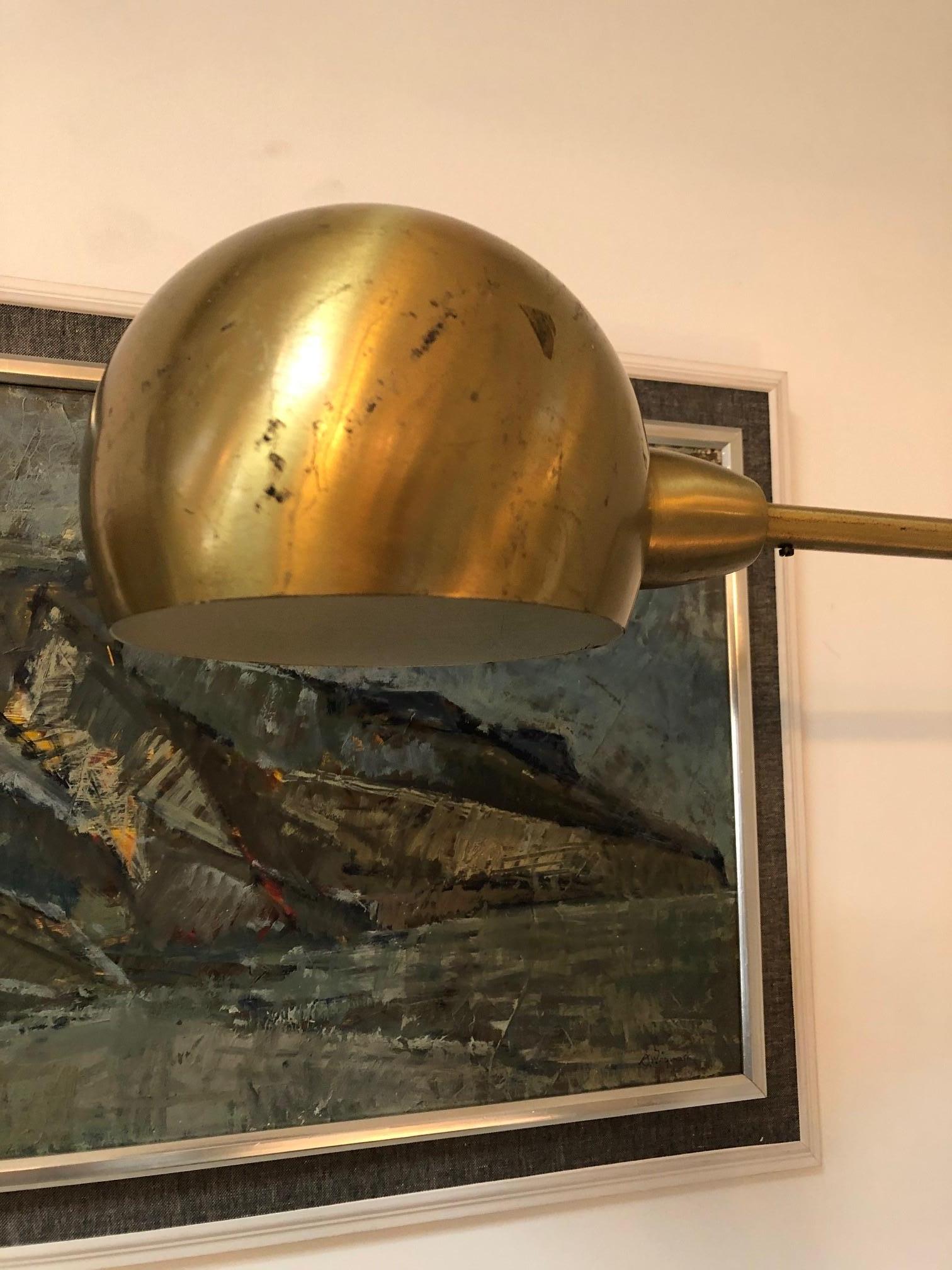 Vintage Midcentury Brass Sconce In Good Condition For Sale In West Hollywood, CA