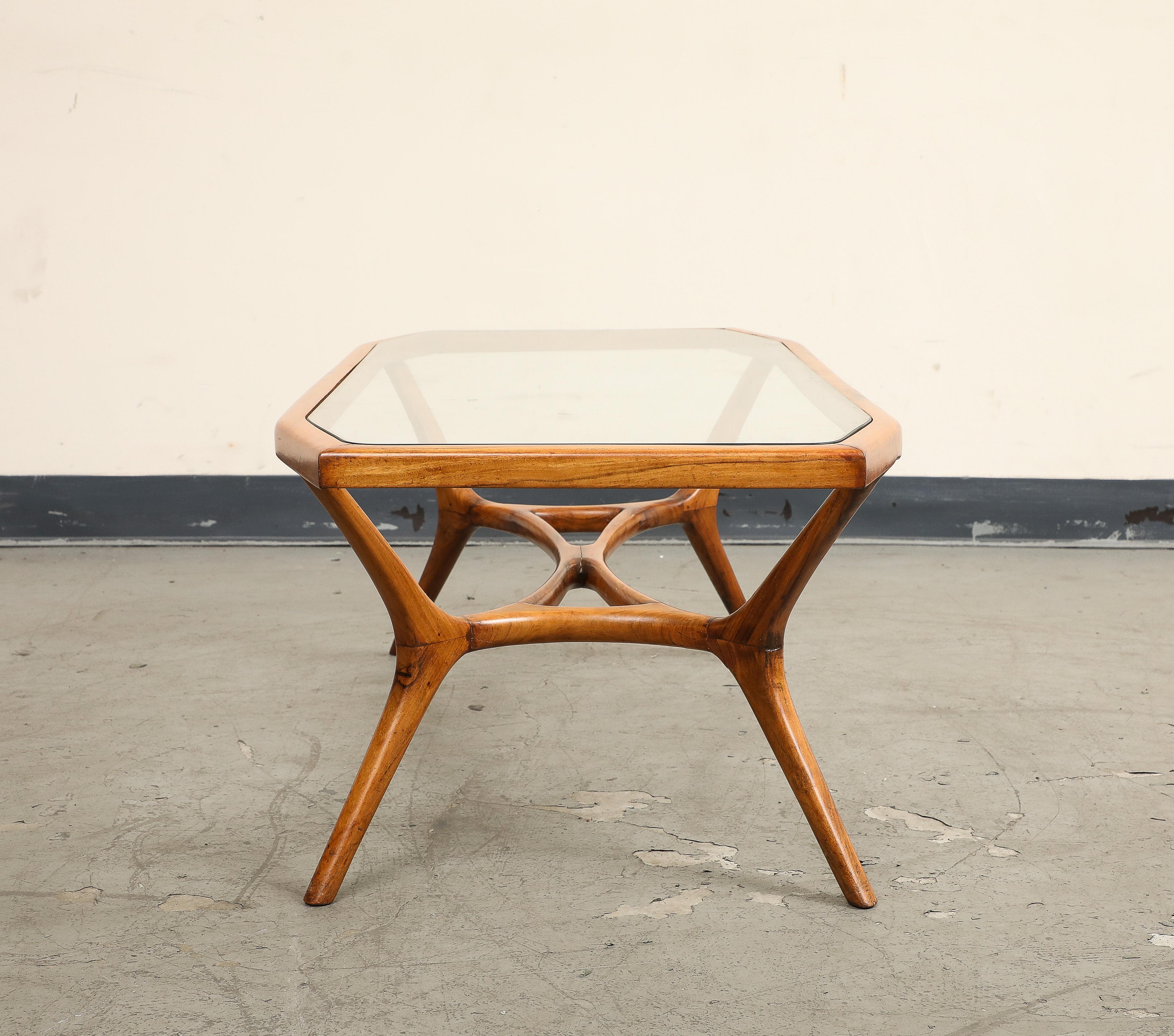 Brasilianischer Couchtisch aus der Mitte des Jahrhunderts aus Holz und Glas im Angebot 6
