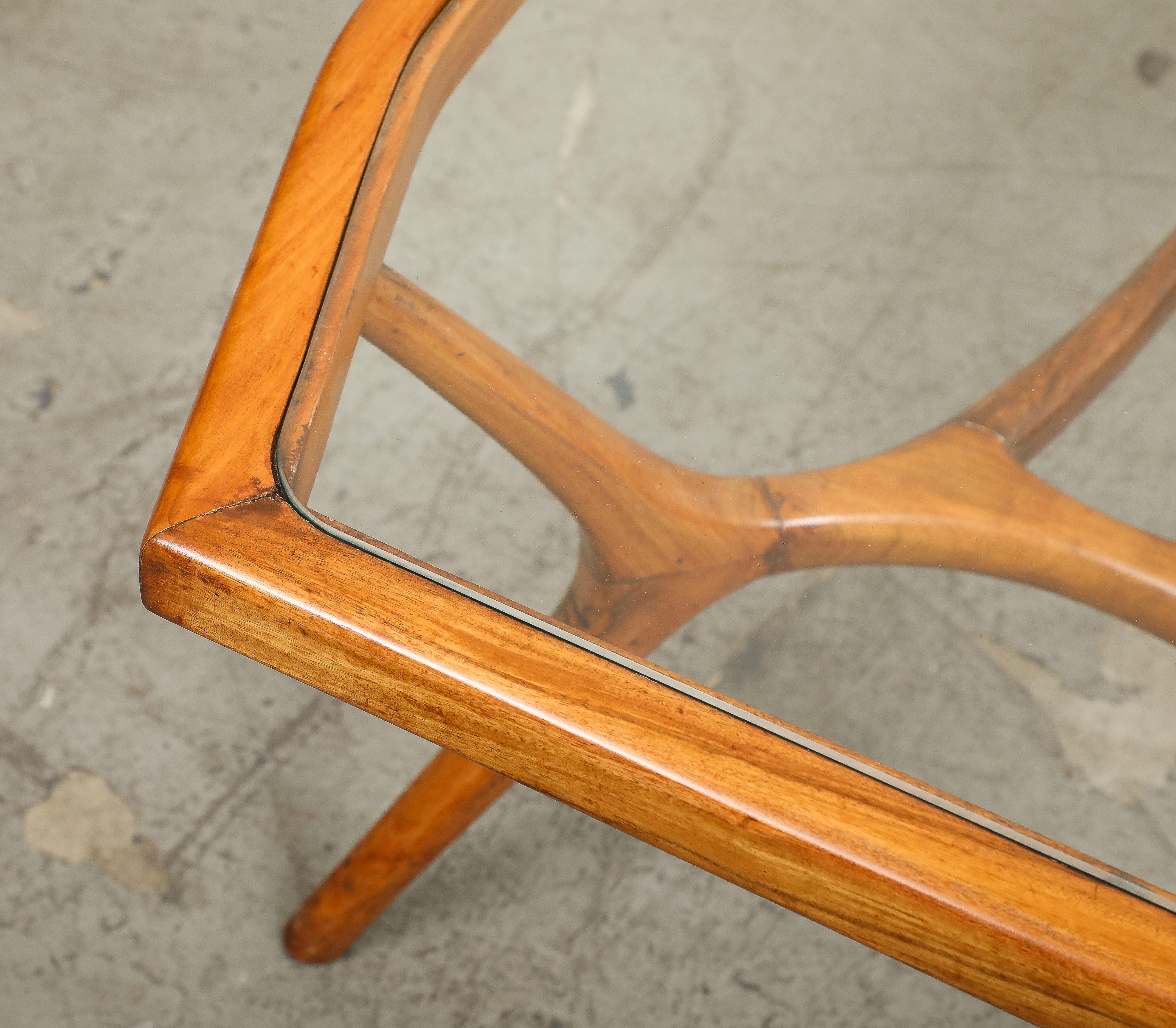 Brasilianischer Couchtisch aus der Mitte des Jahrhunderts aus Holz und Glas im Angebot 8