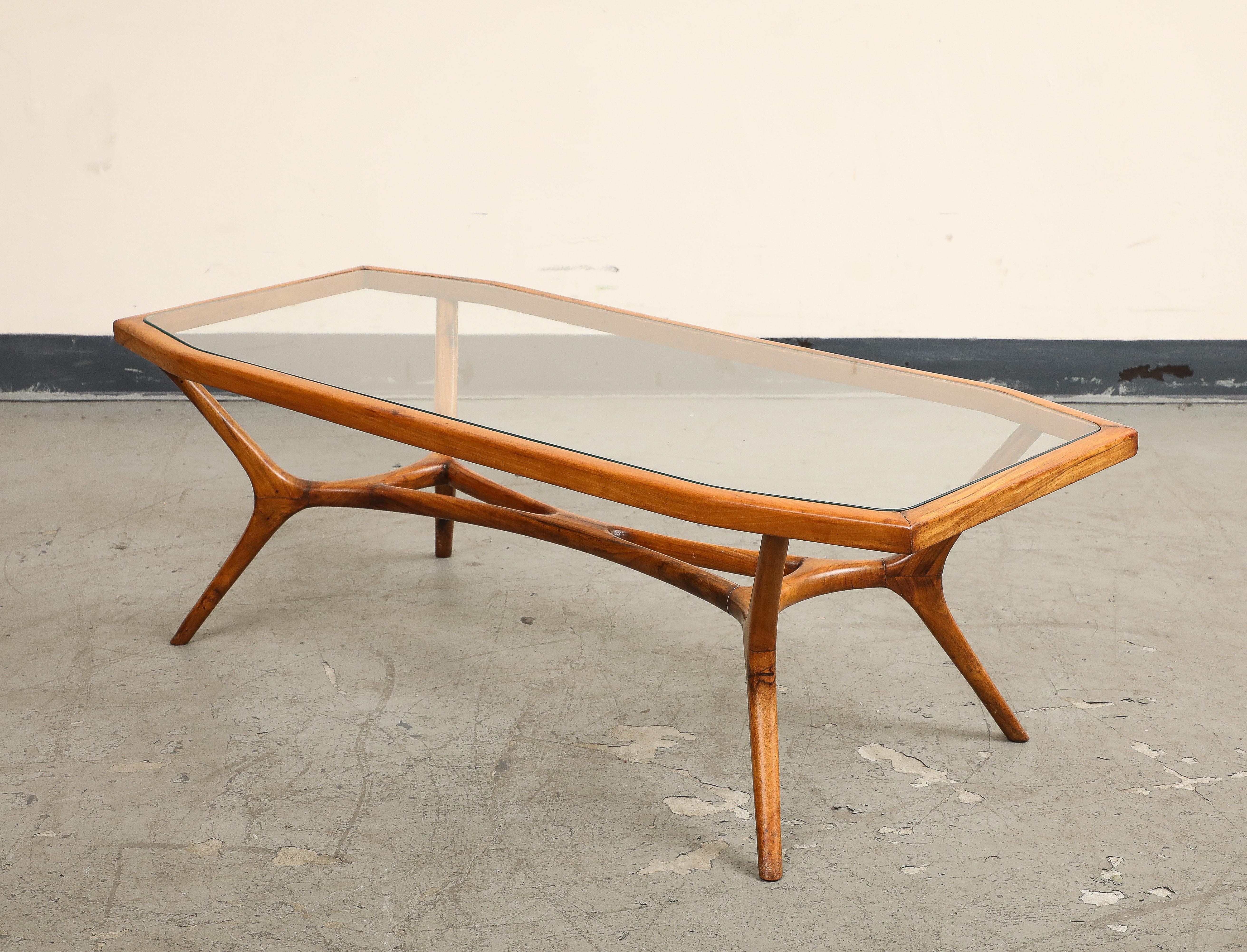 Brasilianischer Couchtisch aus der Mitte des Jahrhunderts aus Holz und Glas im Angebot 9