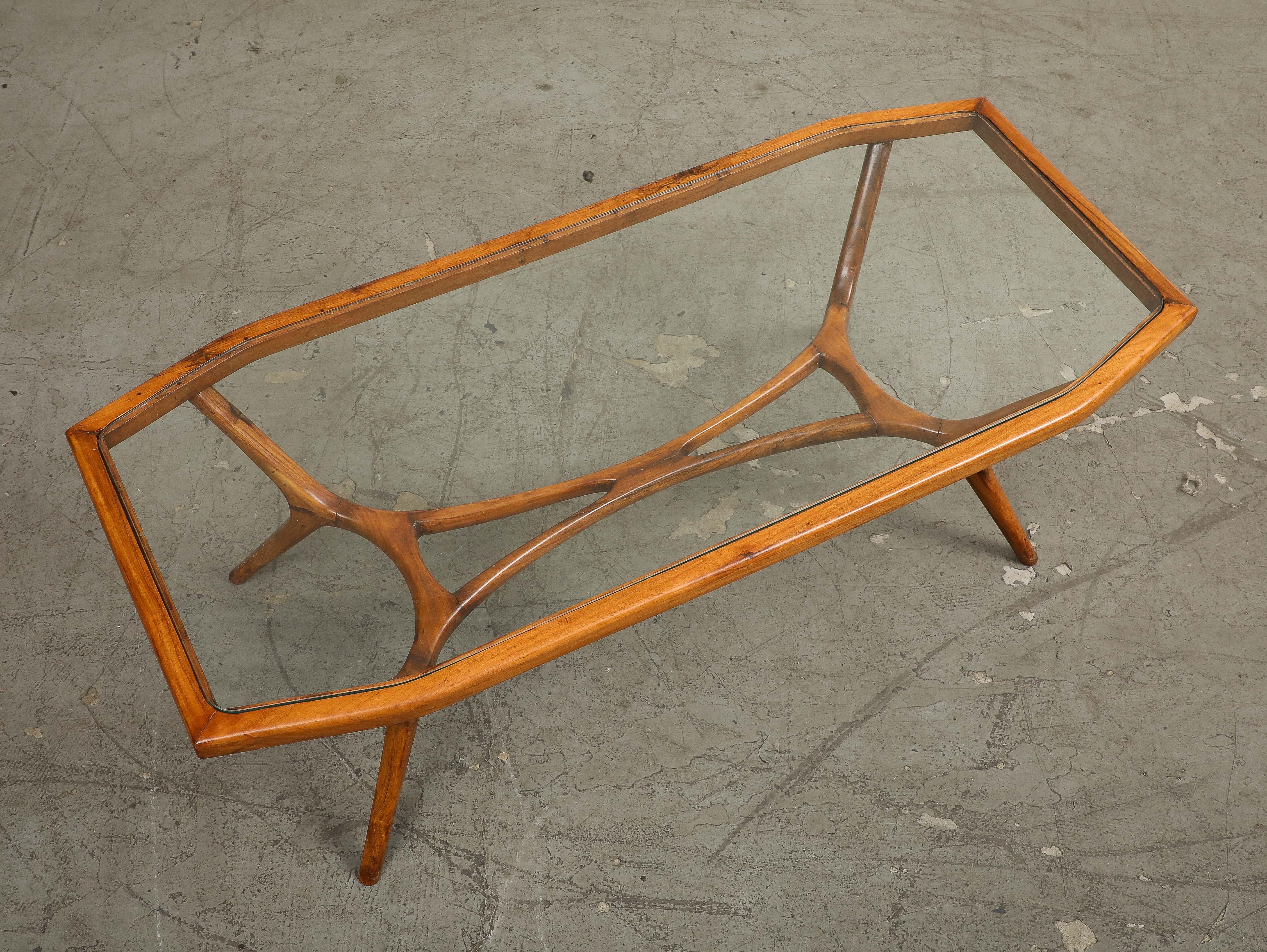 Brasilianischer Couchtisch aus der Mitte des Jahrhunderts aus Holz und Glas im Angebot 16