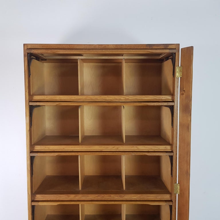 Vintage Midcentury British Staverton Glass Fronted Bookcase at