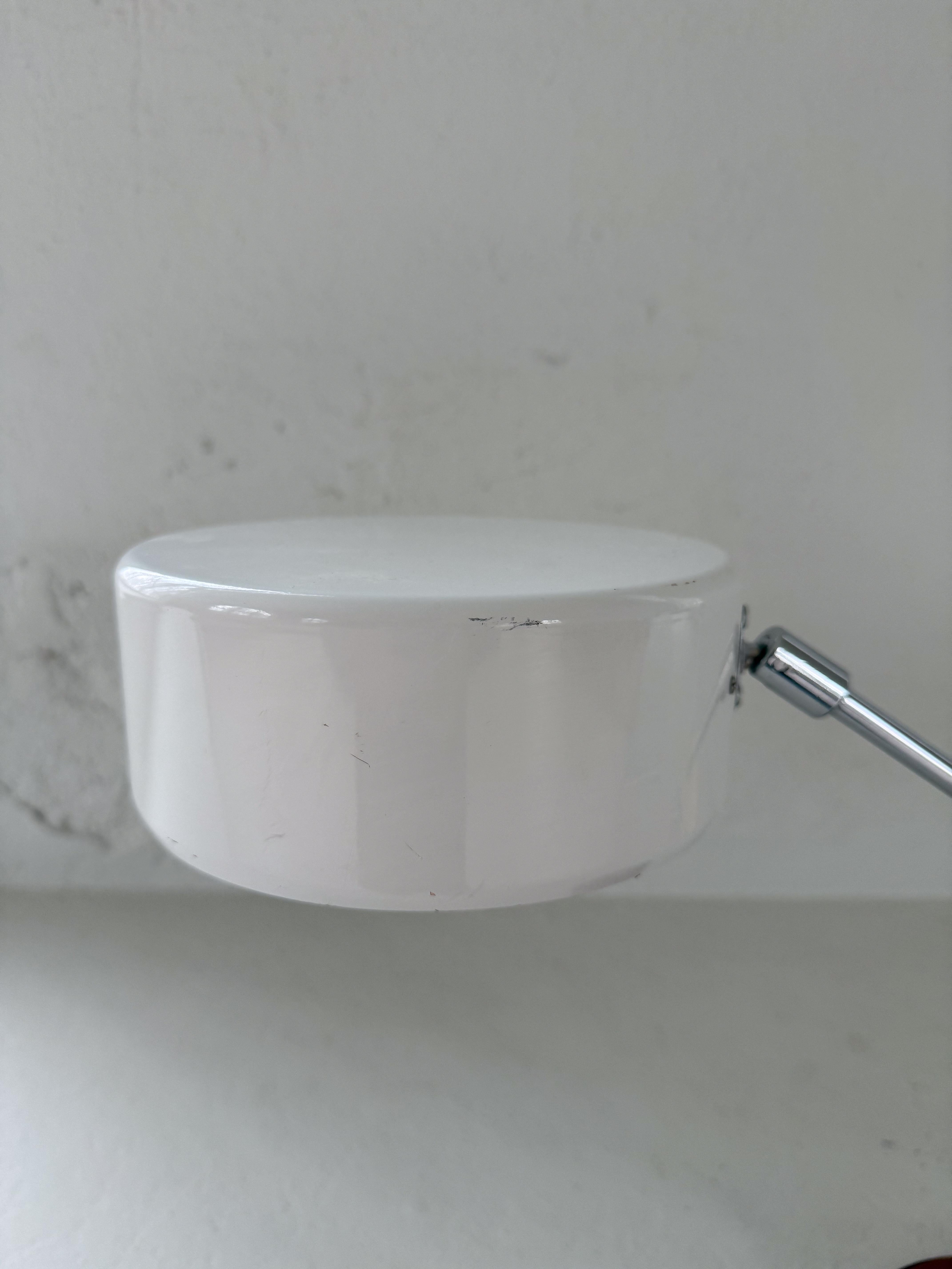 Vintage Midcentury brown Leather Chrome Atelje Lyktan Desk Lamp, Sweden For Sale 4