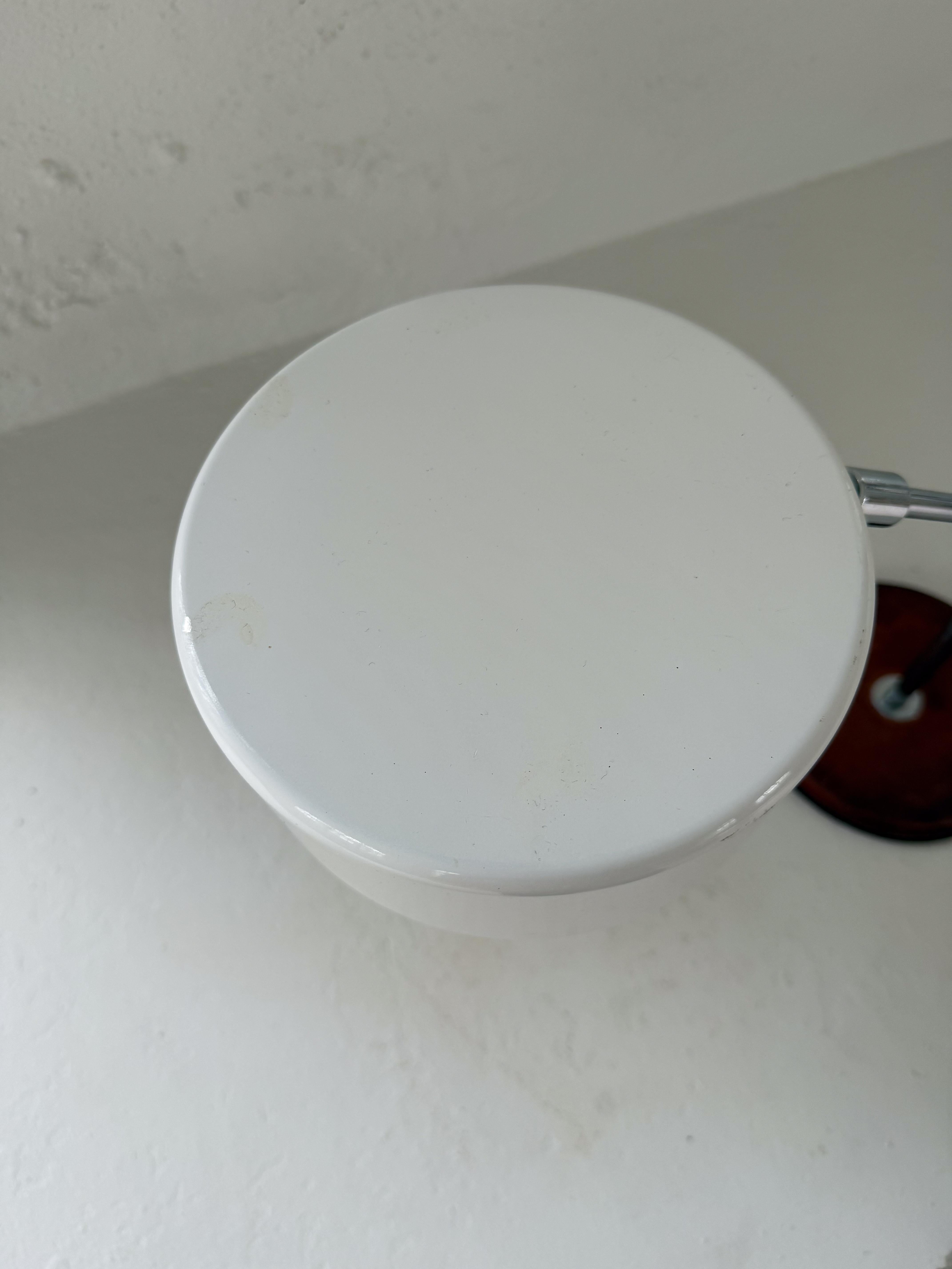 Vintage Midcentury brown Leather Chrome Atelje Lyktan Desk Lamp, Sweden For Sale 5