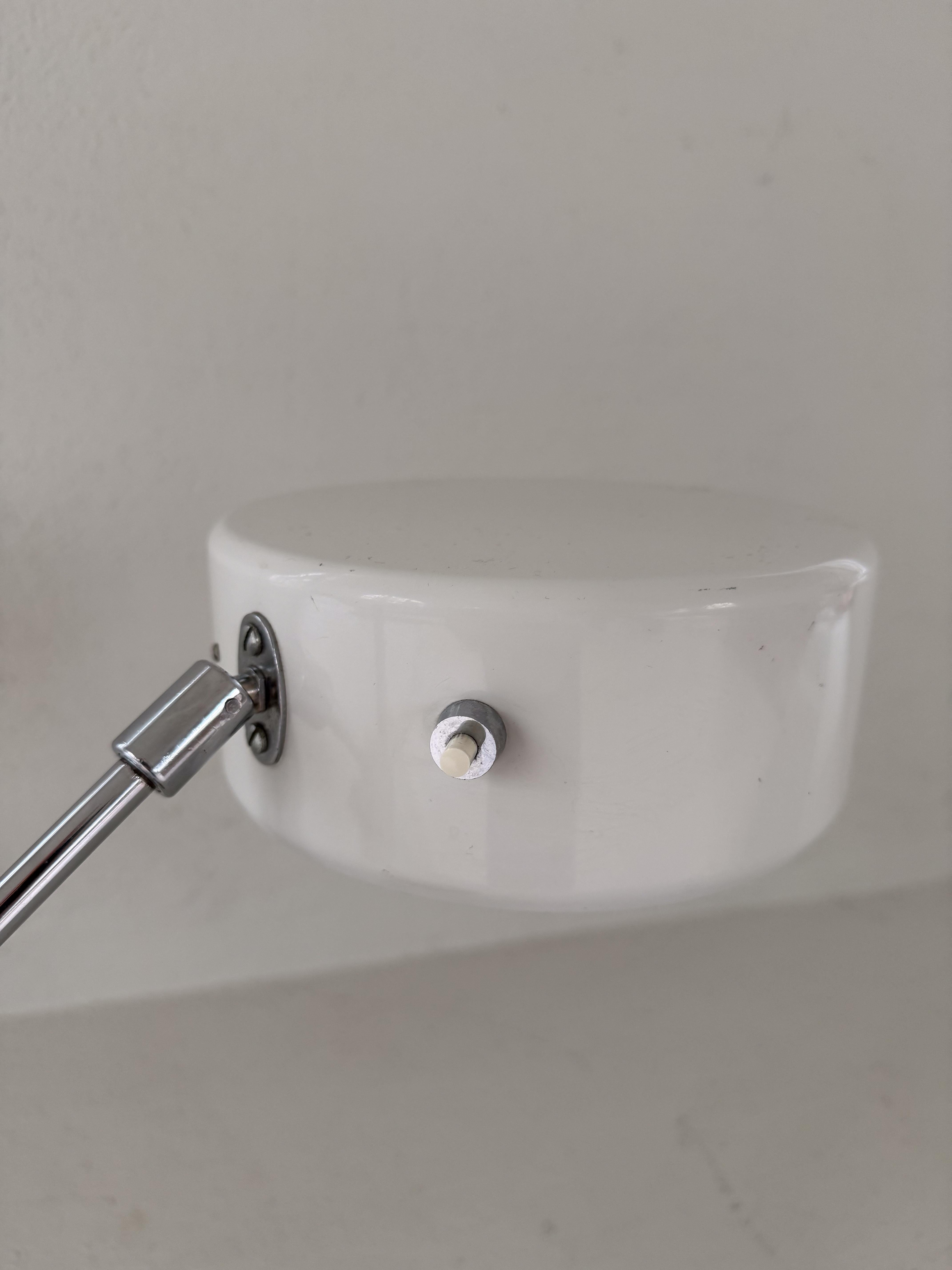 Vintage Midcentury brown Leather Chrome Atelje Lyktan Desk Lamp, Sweden For Sale 7