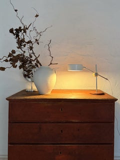 Vintage Midcentury brown Leather Chrome Atelje Lyktan Desk Lamp, Sweden