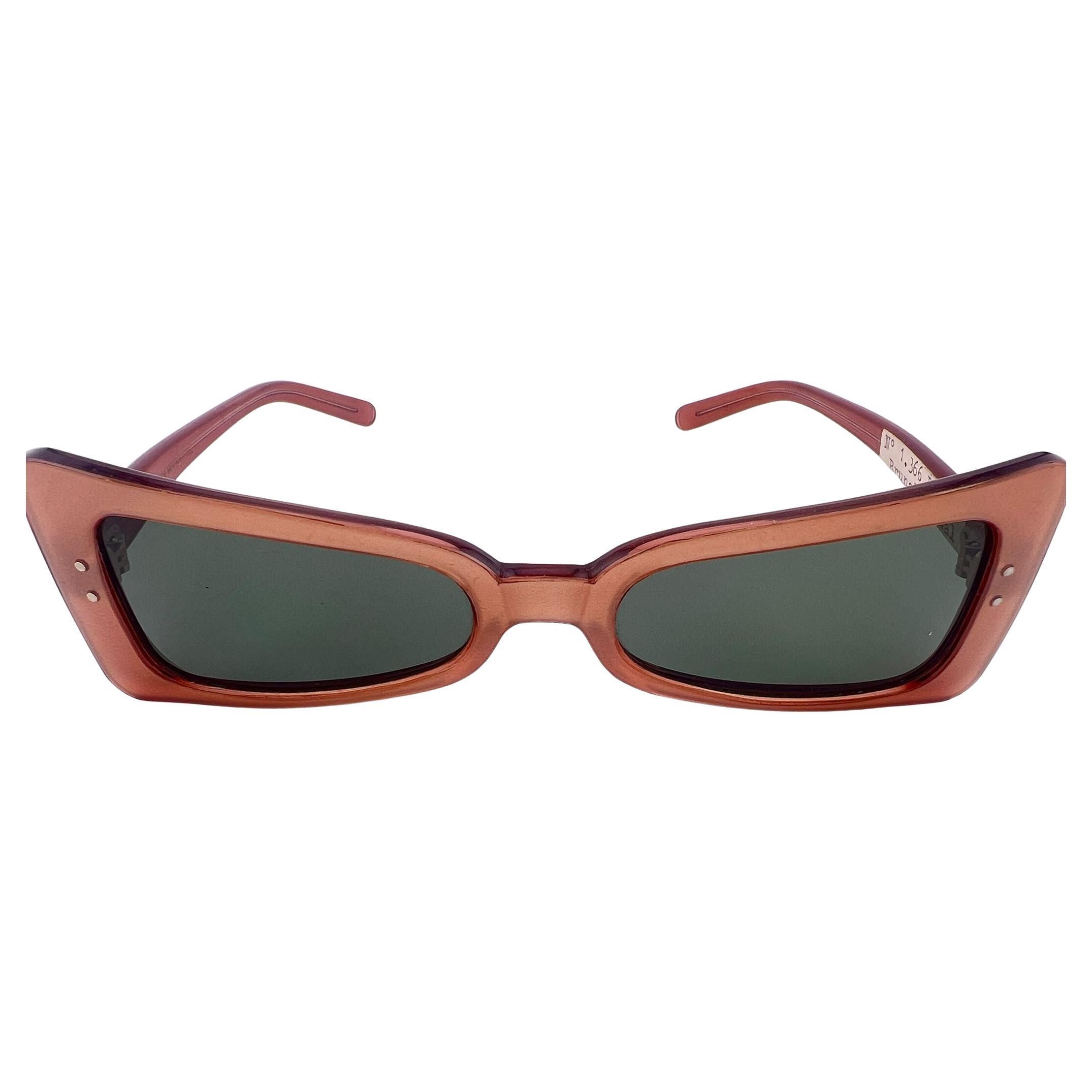 Lunettes de soleil vintage Midcentury Brunal Metallic Rose 1960
s Made in France