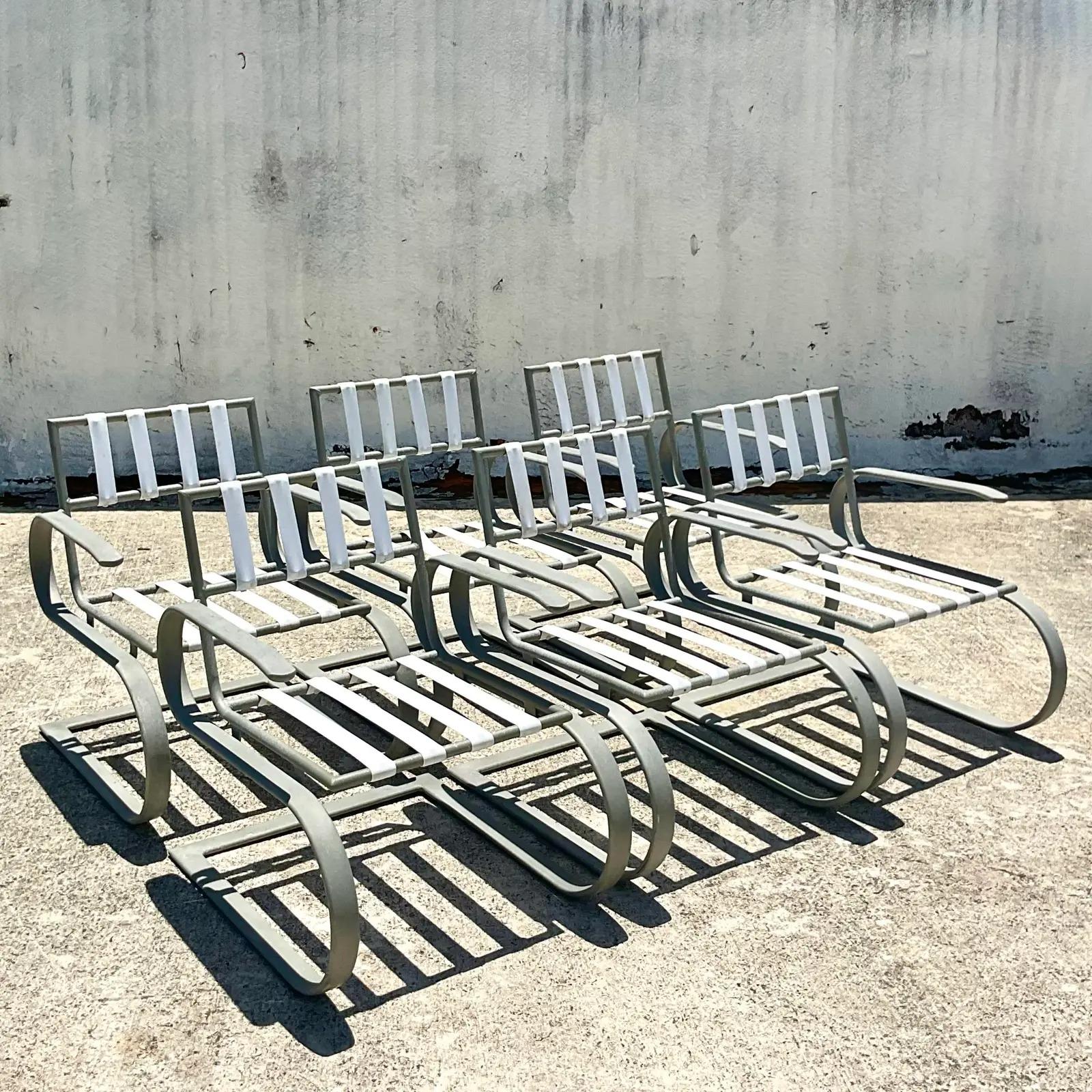 Vintage Midcentury Burt Baker for Tropitone Aluminum Outdoor Dining Chairs  1