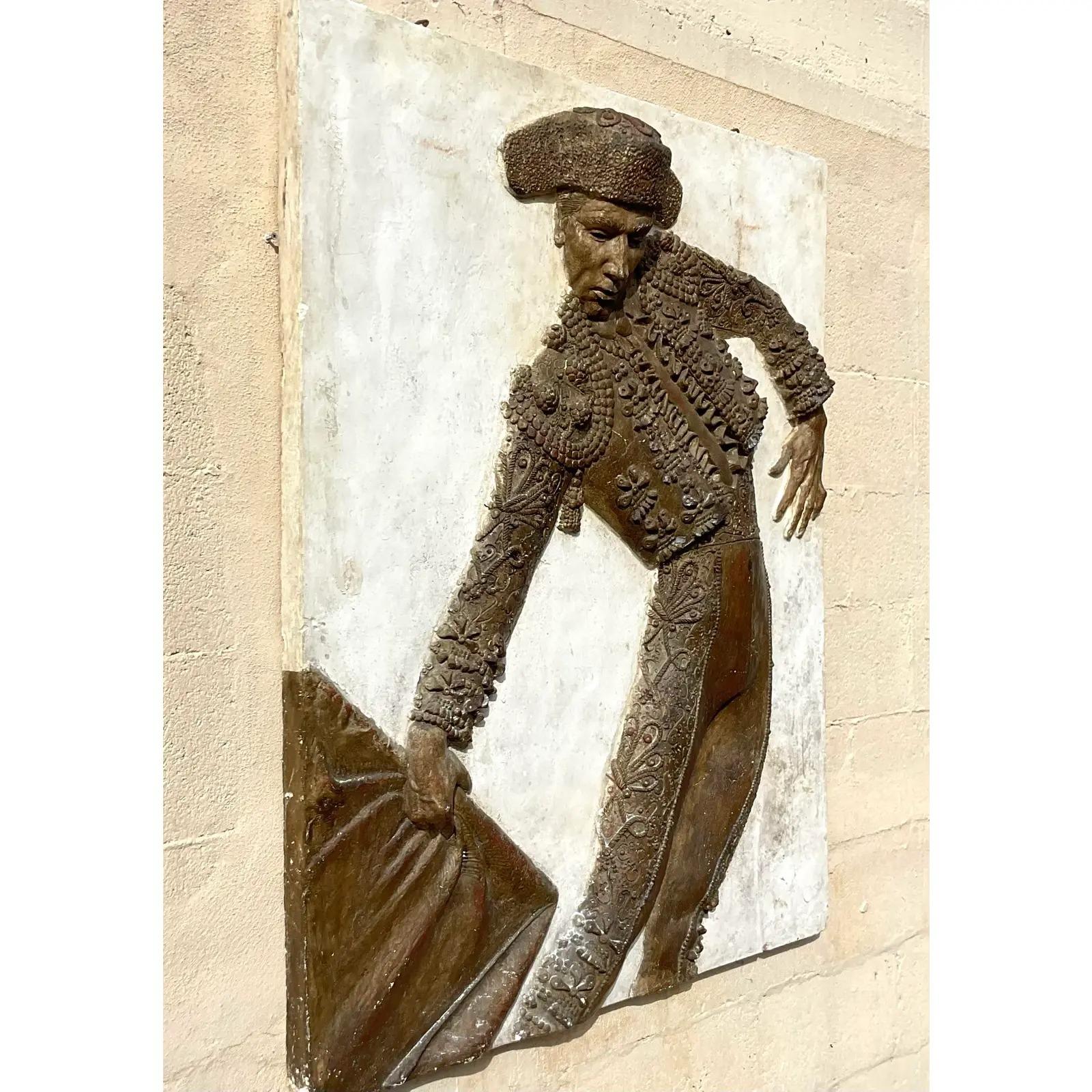Sculpture murale Matador en fibre de verre moulée du milieu du siècle dernier Bon état - En vente à west palm beach, FL