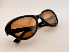 Vintage Midcentury Cat Eye Black Sunglasses 1960's Made in Usa