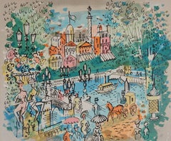 Vintage Midcentury Charles Cobelle Le Pont by Lithograph
