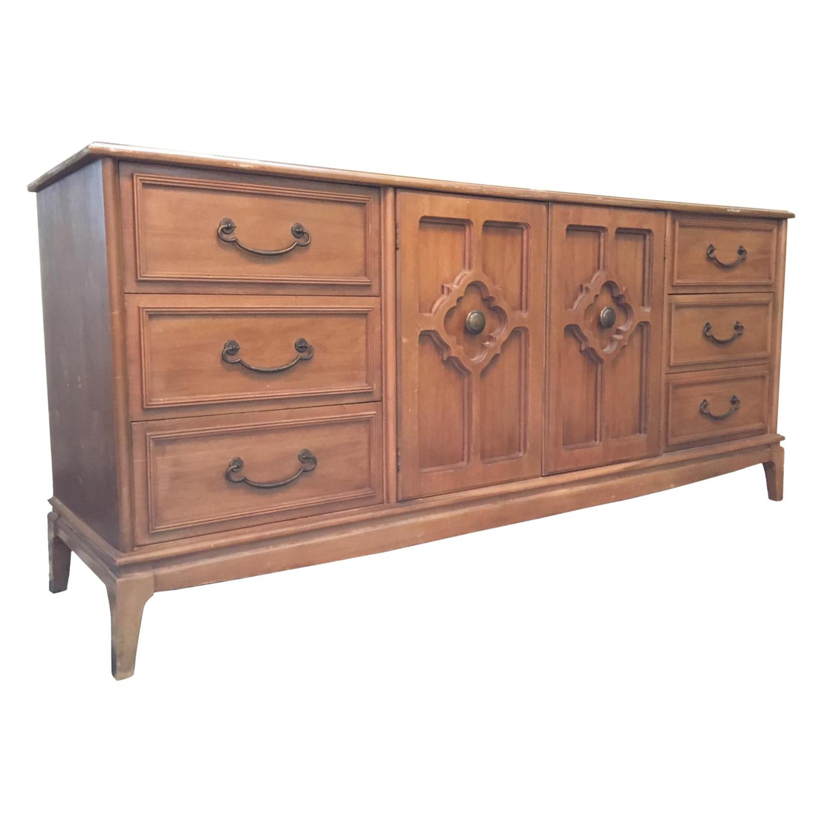 Vintage Midcentury Chinoiserie Carved Buffet