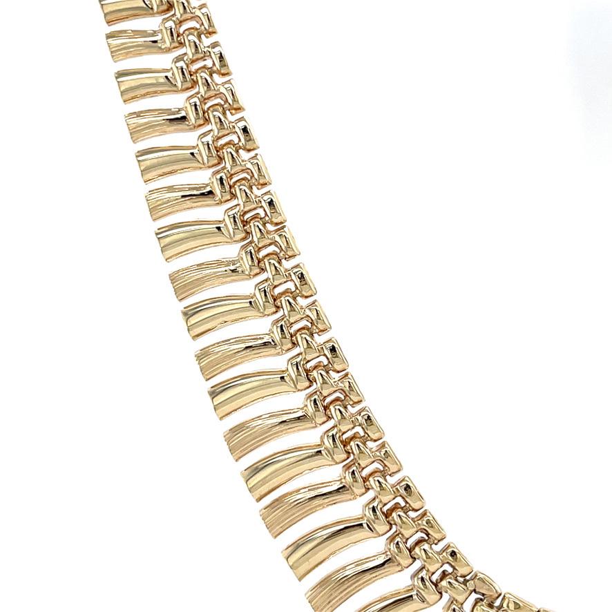 Vintage MidCentury Cleopatra Collar Statement Necklace, 14K Yellow Gold In Good Condition For Sale In AMSTERDAM, NL