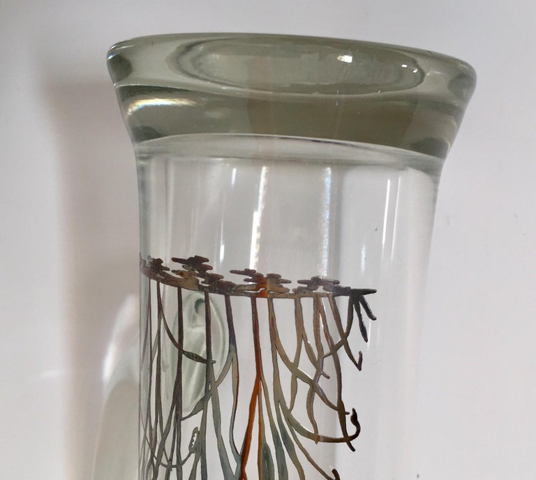 Vintage Midcentury Cocktail Glass Martini Jug Pitcher Barware Silver