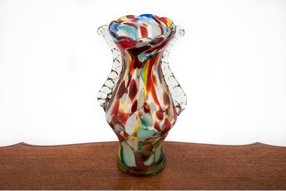 Vintage Midcentury Colorful Vase, Poland, 1980s For Sale 1