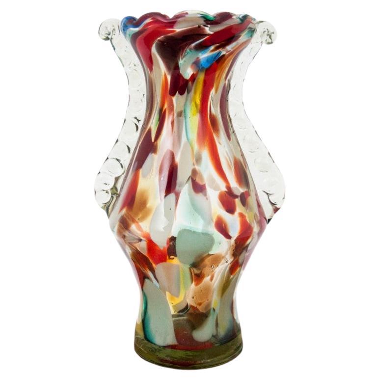 Vintage Midcentury Colorful Vase, Poland, 1980s For Sale