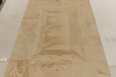 Kontinentaler flachgewebter Wollteppich in Beige und Blau aus der Mitte des Jahrhunderts von Teppich & Kelim