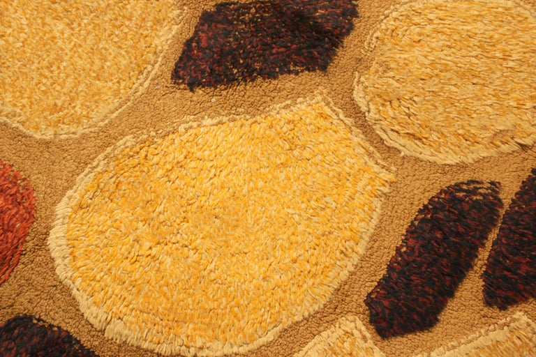 Yellow Circe Rug Vintage Midcentury Continental Golden Yellow Wool Circle Rug by Rug and ...