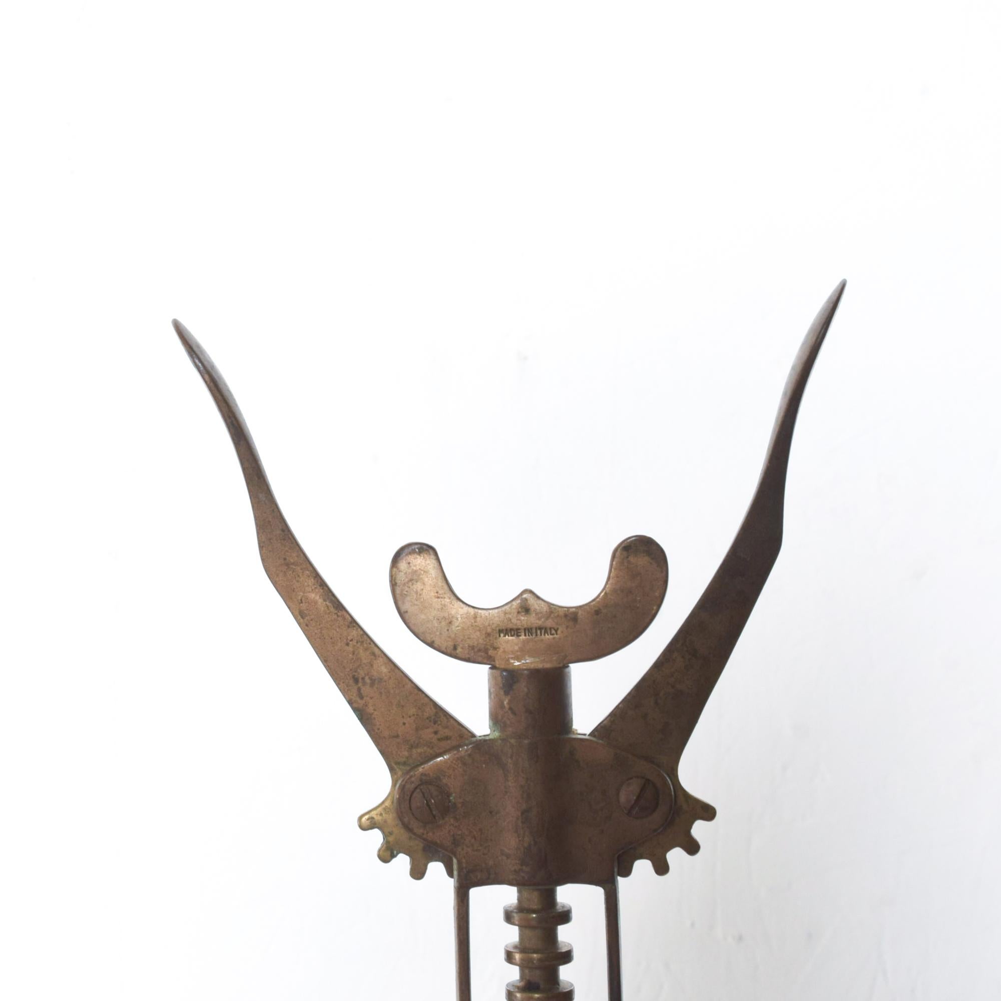 antique brass corkscrew
