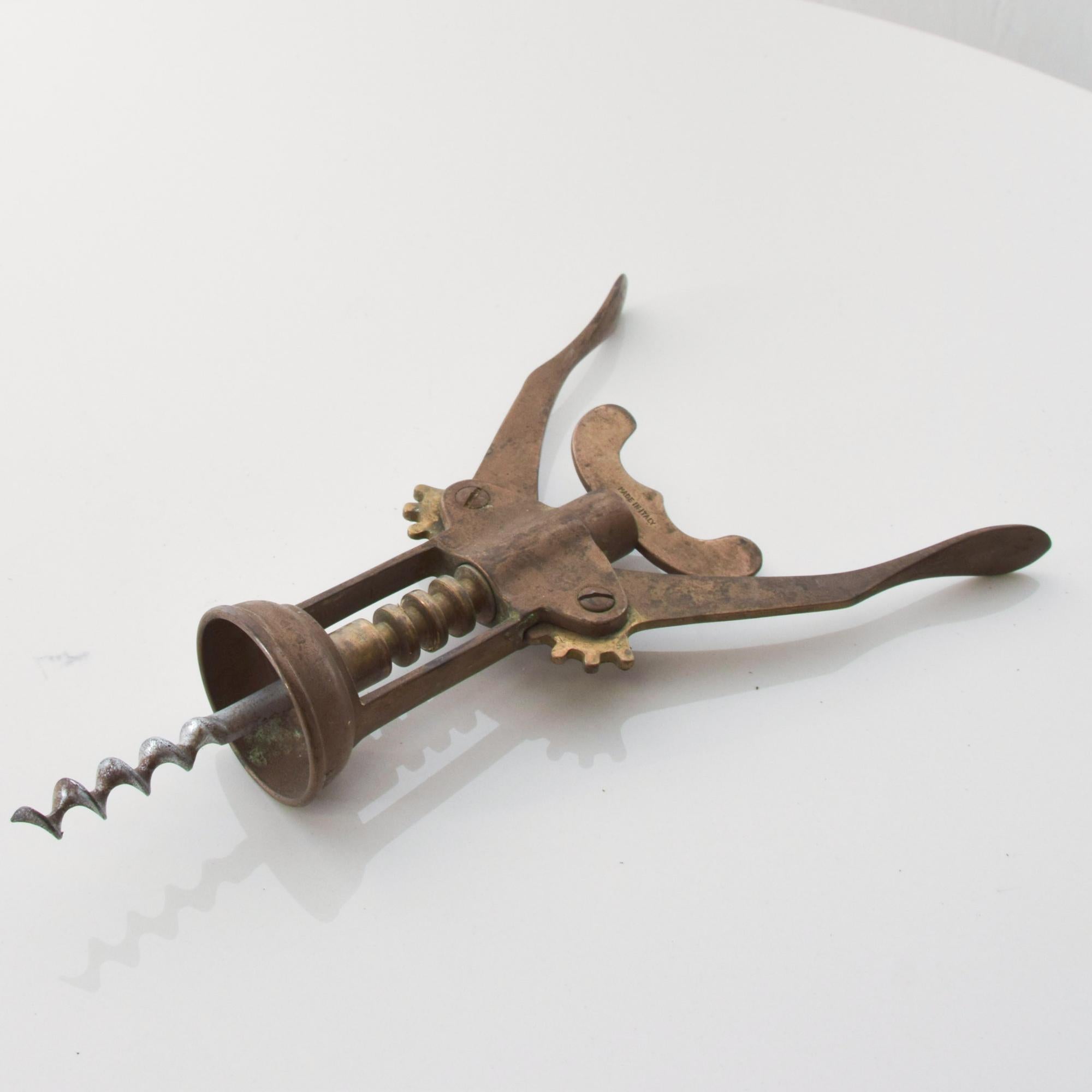 vintage brass corkscrew