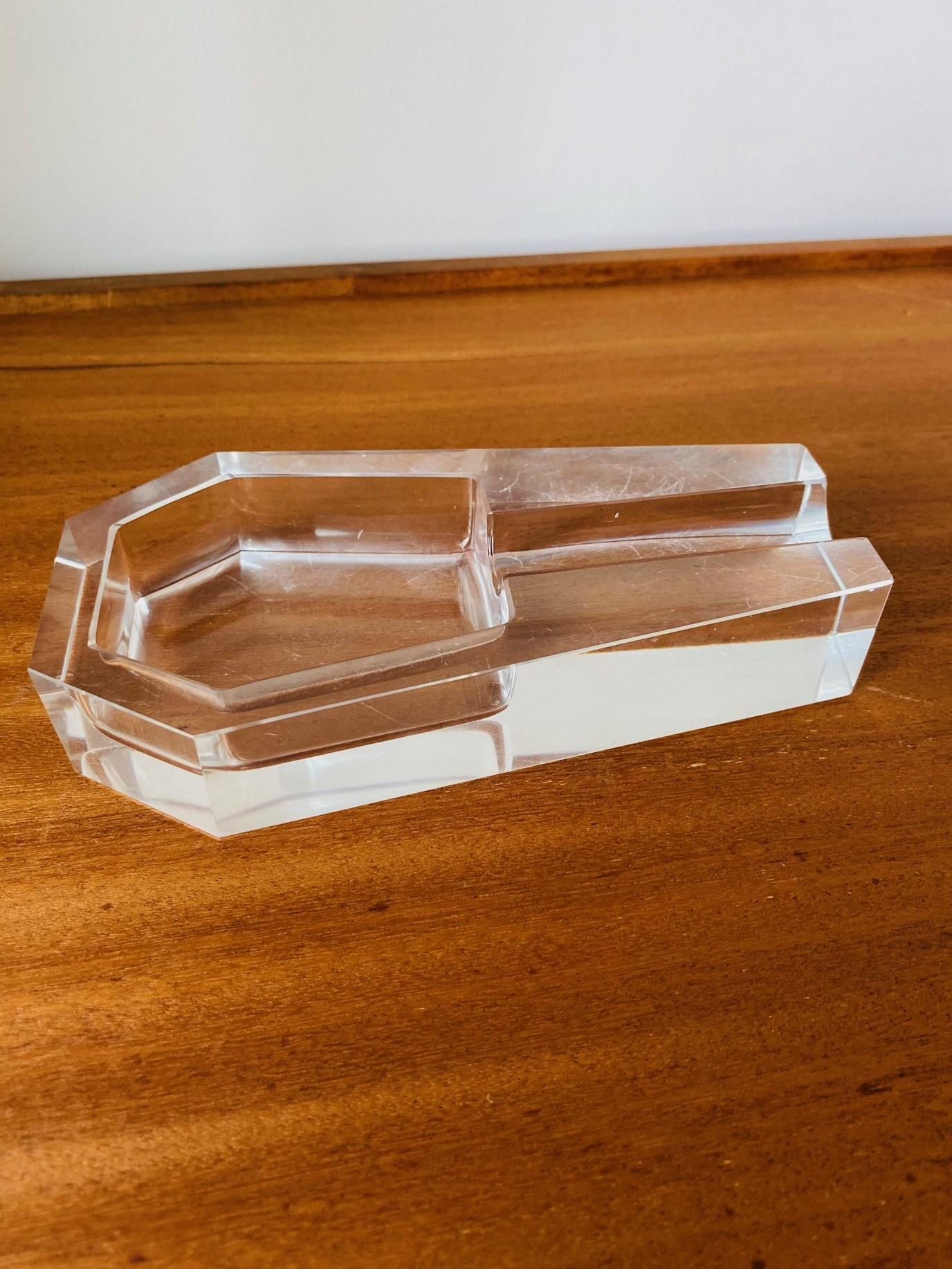 Cenicero de cristal vintage de mediados de siglo (Francia) Francés en venta