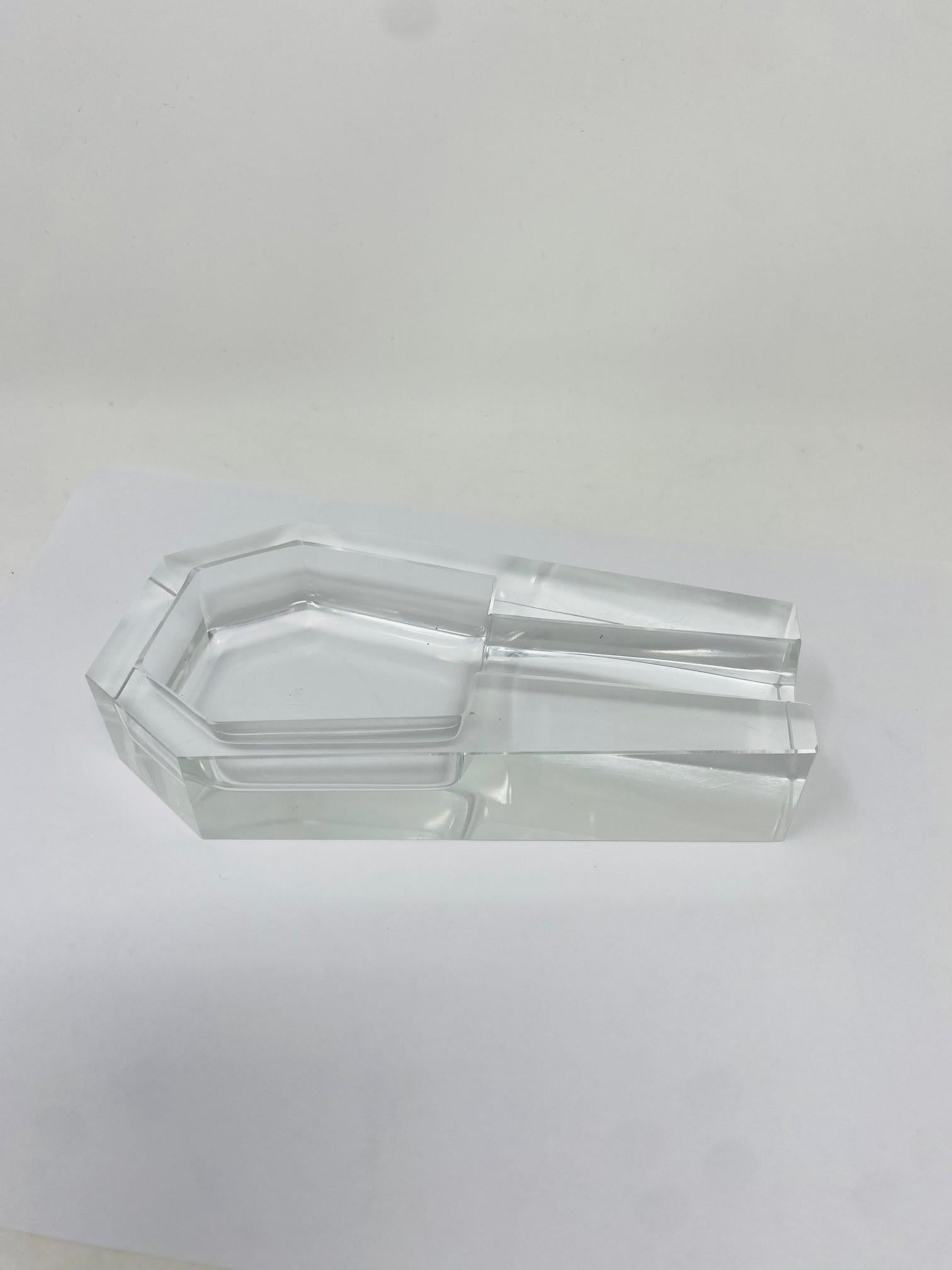 20th Century Vintage Midcentury Crystal Cigar Ashtray (France) For Sale