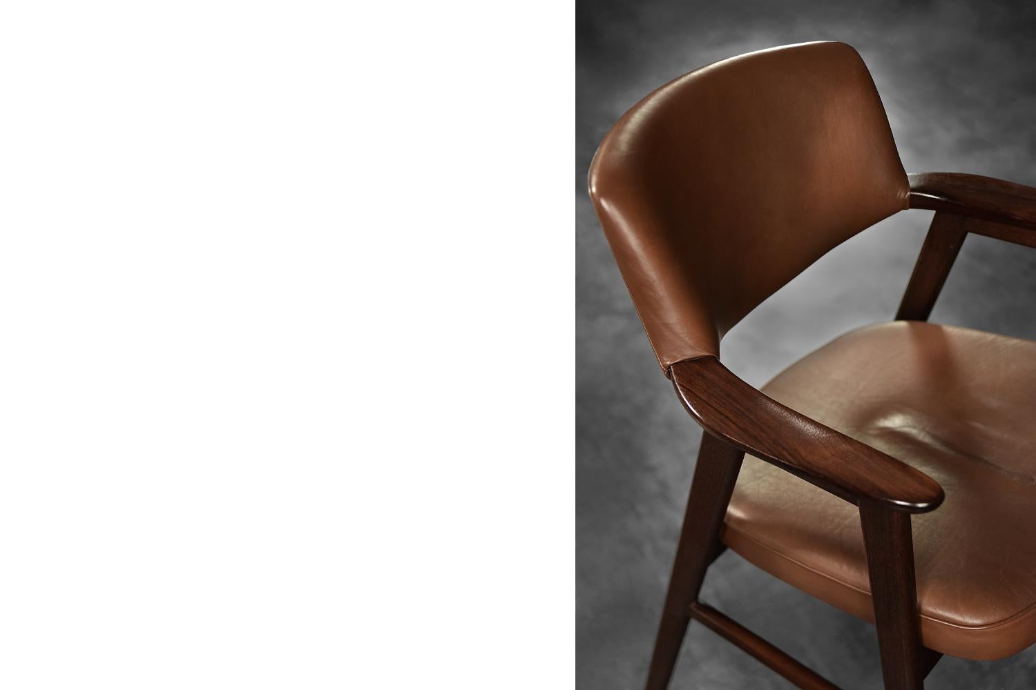 Vintage Midcentury Danish Modern Rosewood Executive Chair No.43 by E. Kirkegaard 2