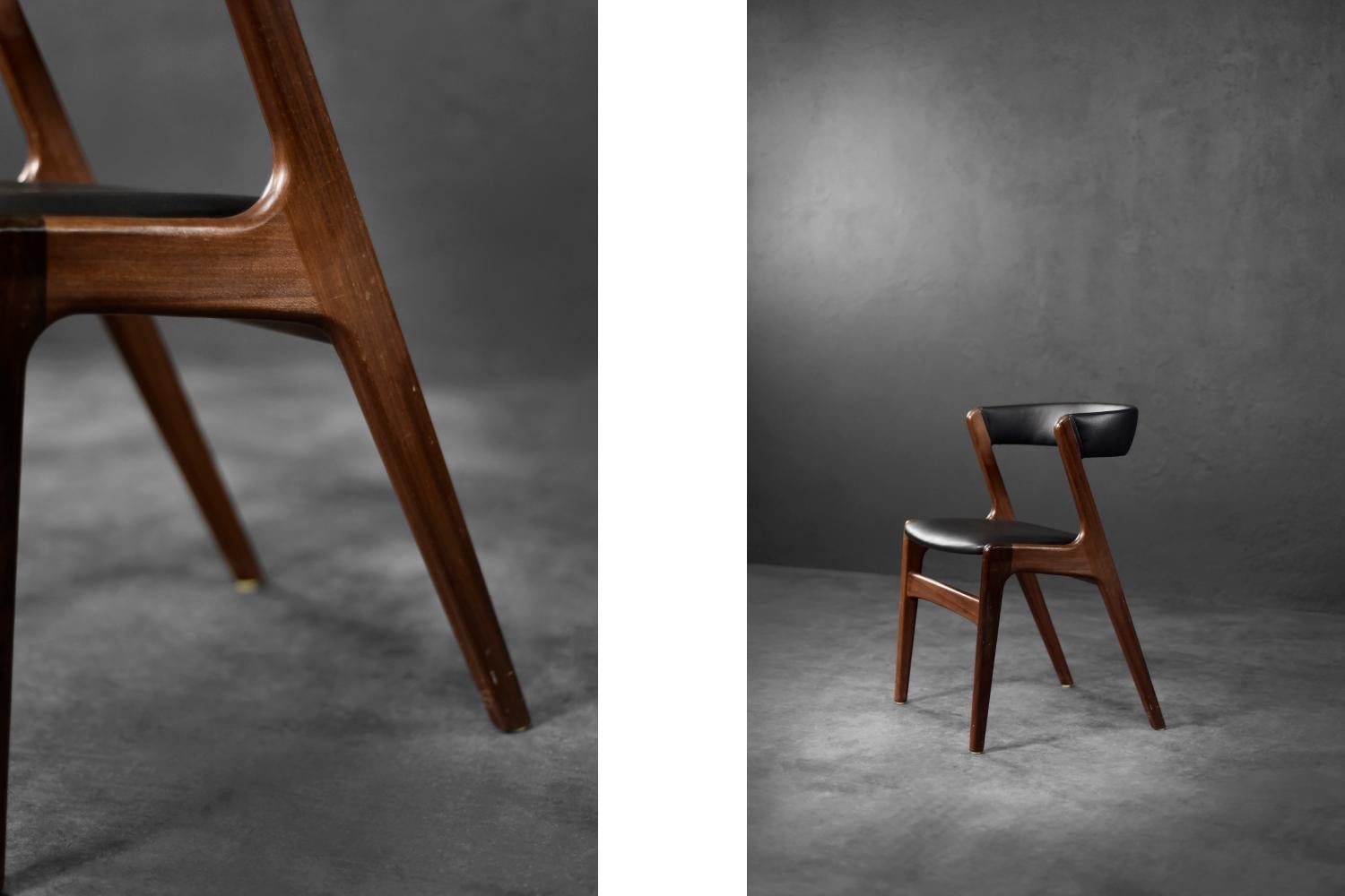 Vintage Silla de oficina danesa de teca moderna de mediados de siglo Modelo Fire de Kai Kristiansen en venta 3