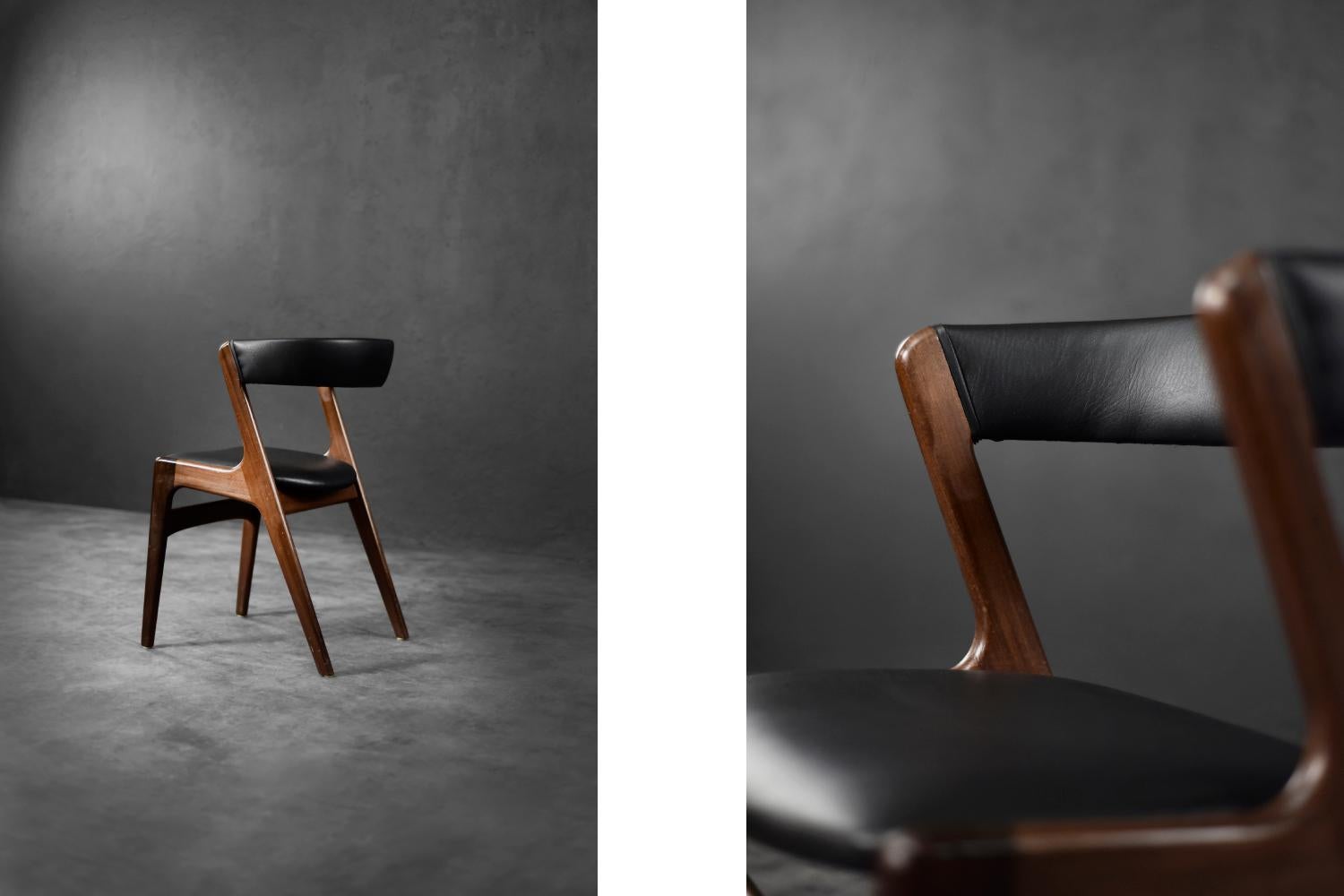 Vintage Silla de oficina danesa de teca moderna de mediados de siglo Modelo Fire de Kai Kristiansen en venta 6