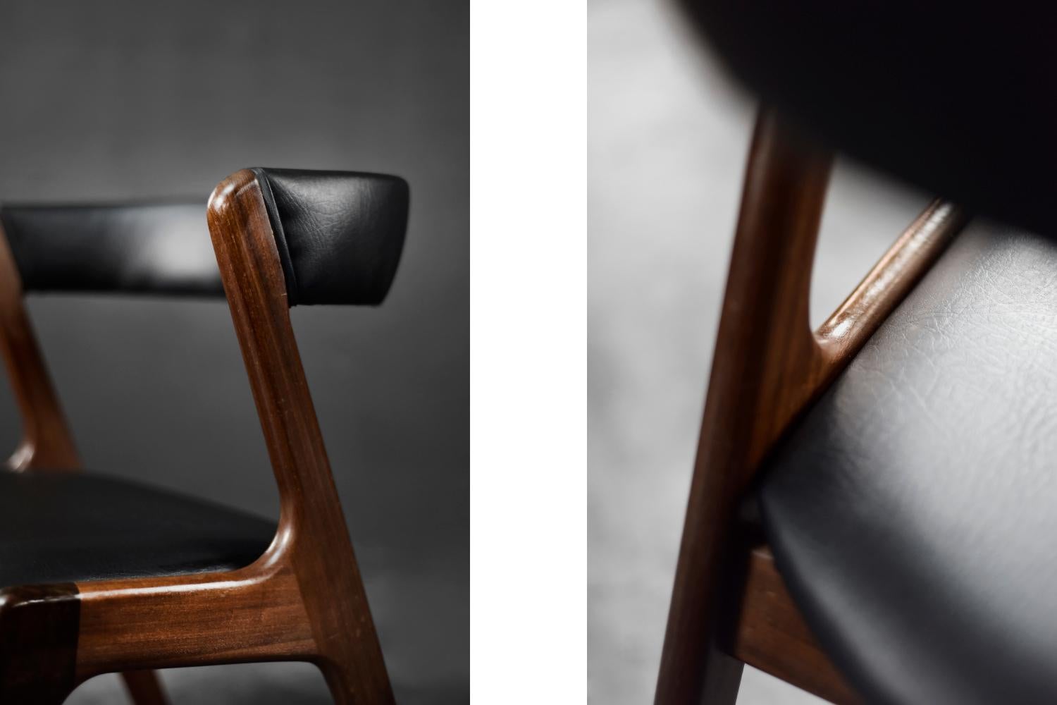 Vintage Silla de oficina danesa de teca moderna de mediados de siglo Modelo Fire de Kai Kristiansen Danés en venta