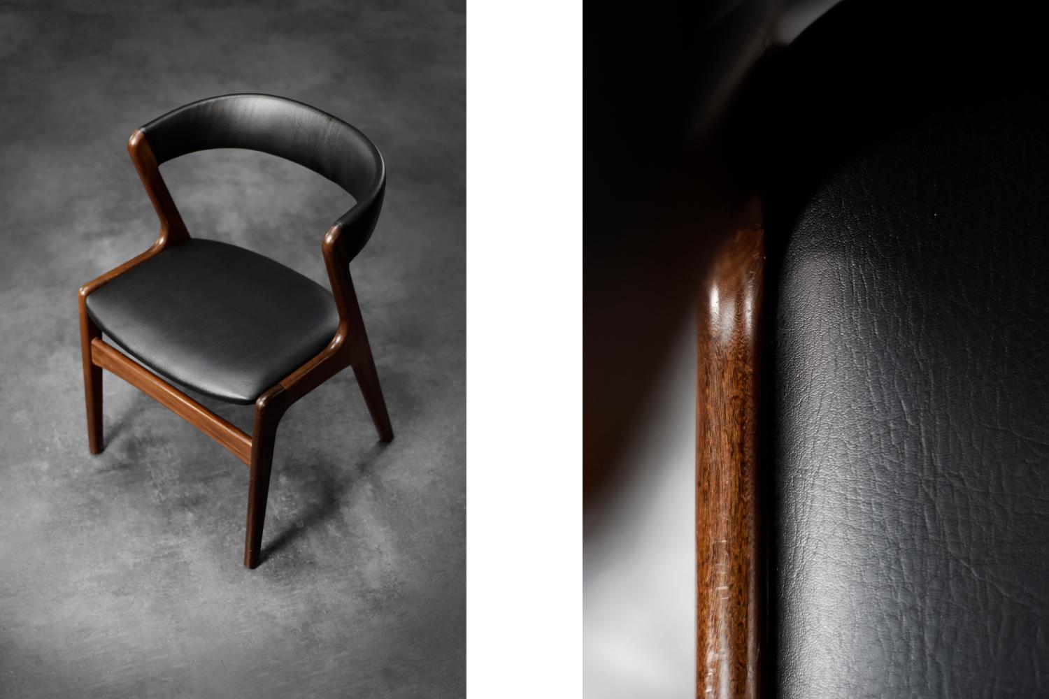 Vintage Silla de oficina danesa de teca moderna de mediados de siglo Modelo Fire de Kai Kristiansen en venta 1