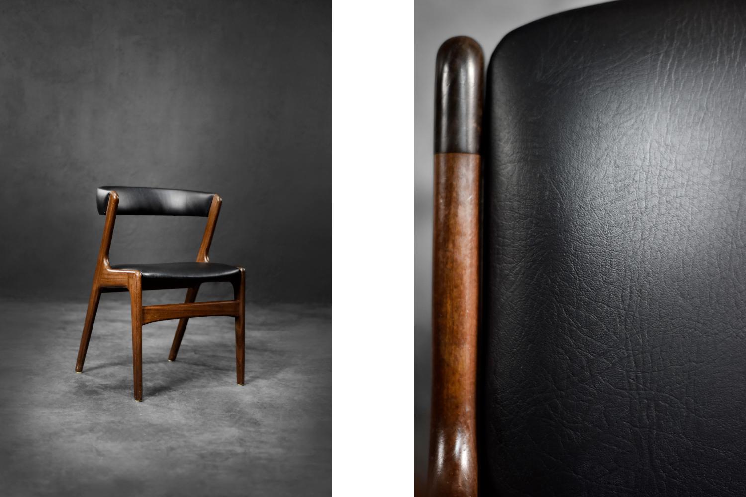 Vintage Silla de oficina danesa de teca moderna de mediados de siglo Modelo Fire de Kai Kristiansen en venta 2