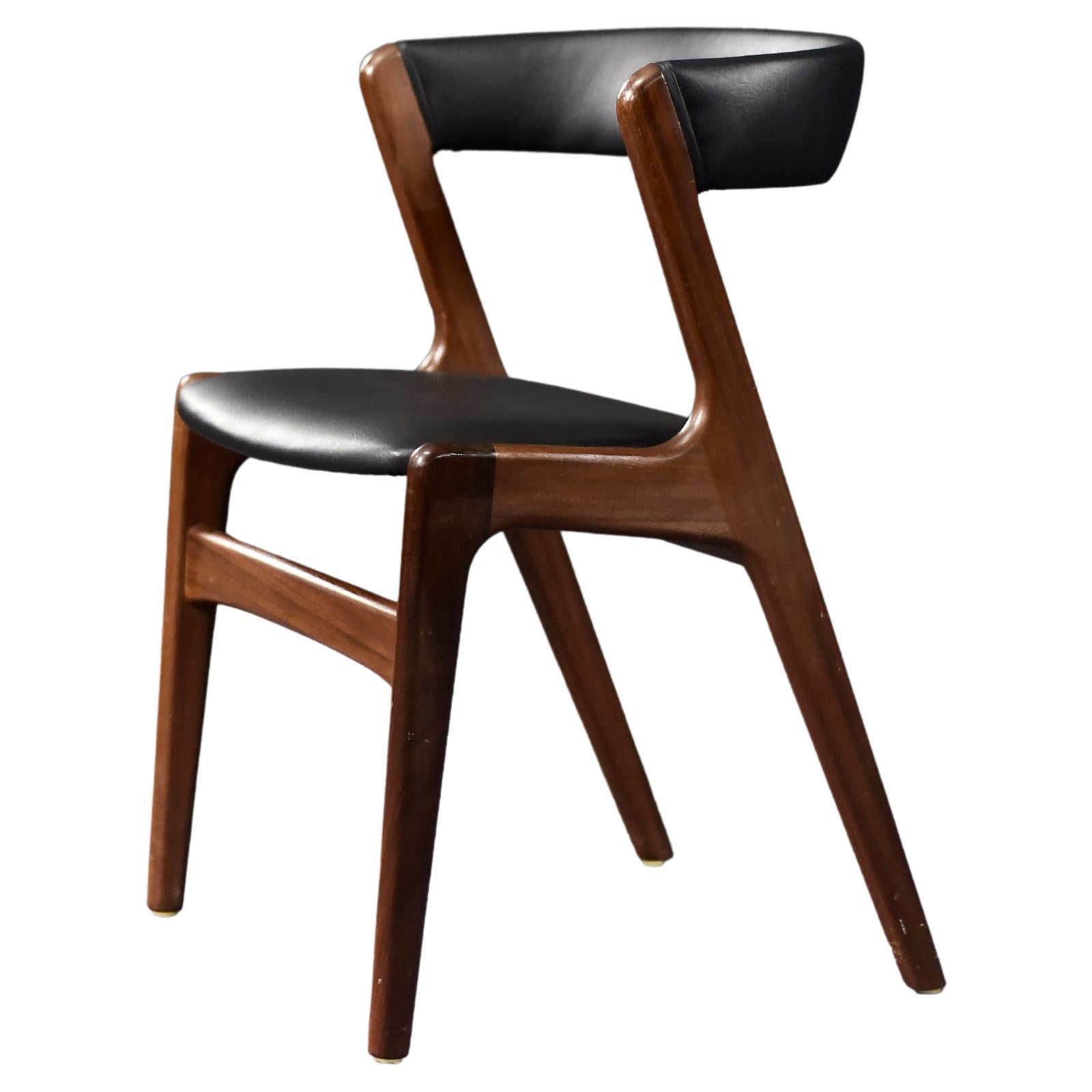 Vintage Silla de oficina danesa de teca moderna de mediados de siglo Modelo Fire de Kai Kristiansen