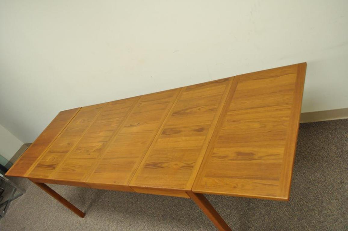 Vintage Midcentury Danish Modern Vejle Stole Teak Extension Leaf Dining Table 4