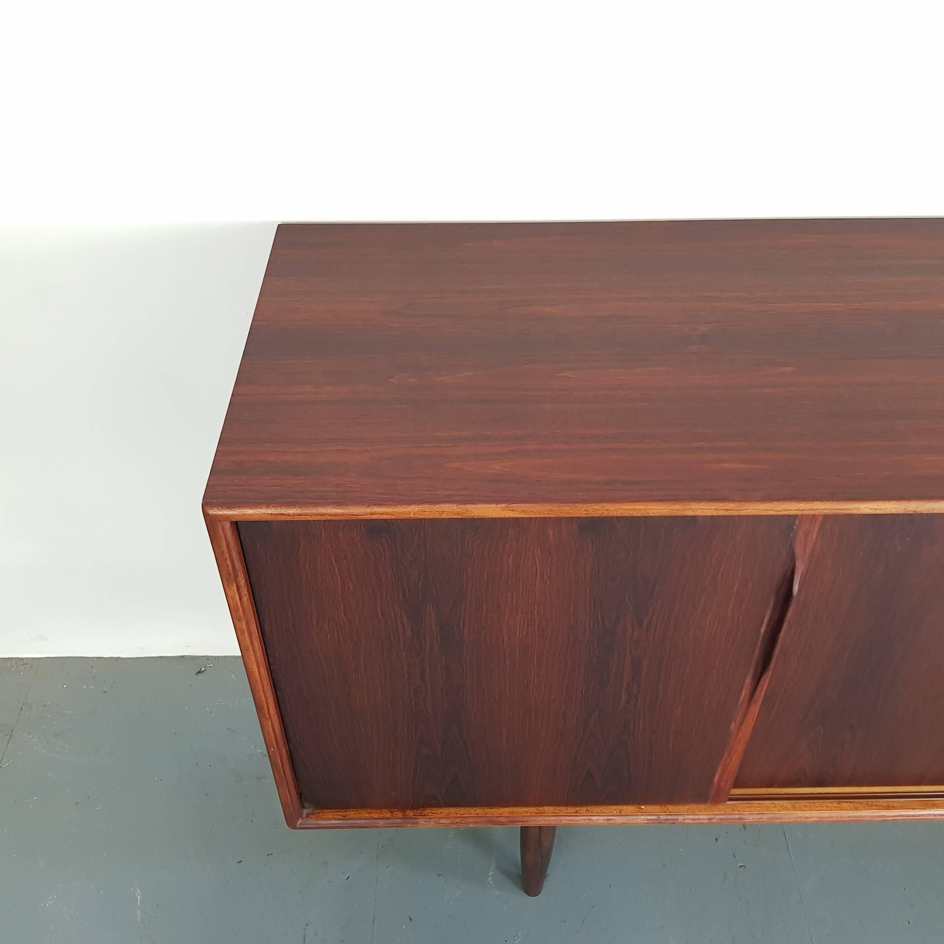 Vintage Midcentury Danish Rosewood Sideboard Designed by Gunni Omann In Good Condition For Sale In Lewes, East Sussex