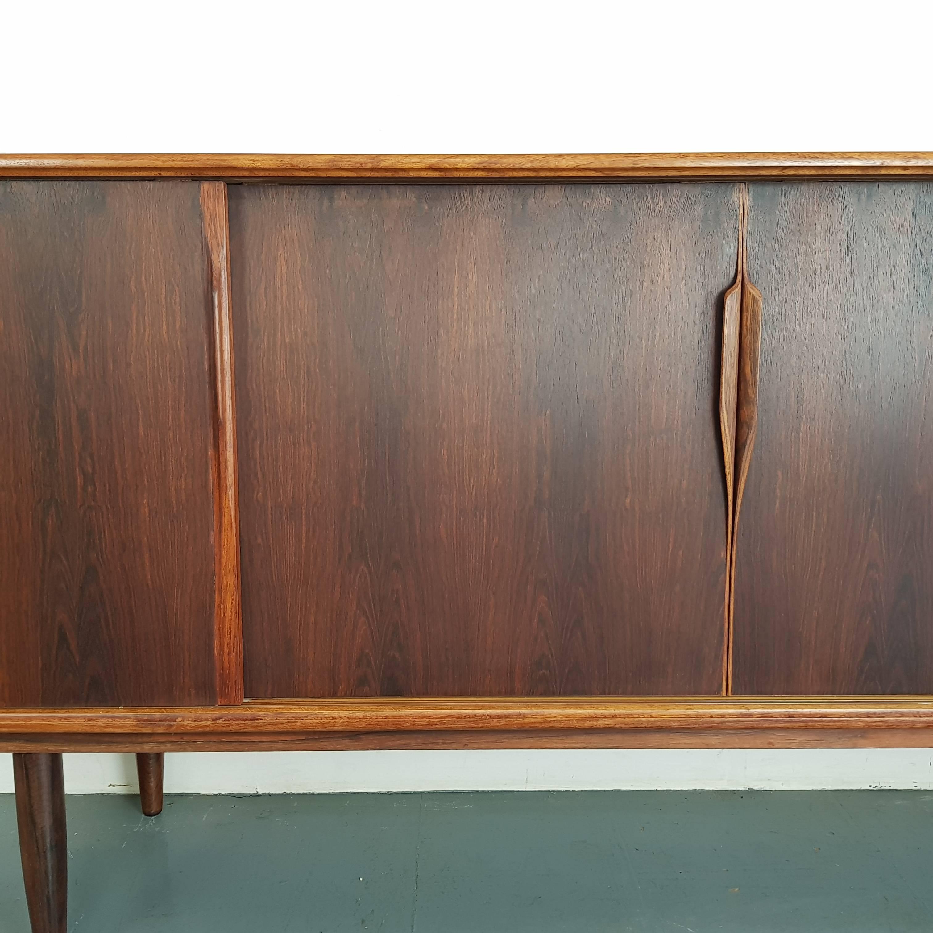 Teak Vintage Midcentury Danish Rosewood Sideboard Designed by Gunni Omann For Sale