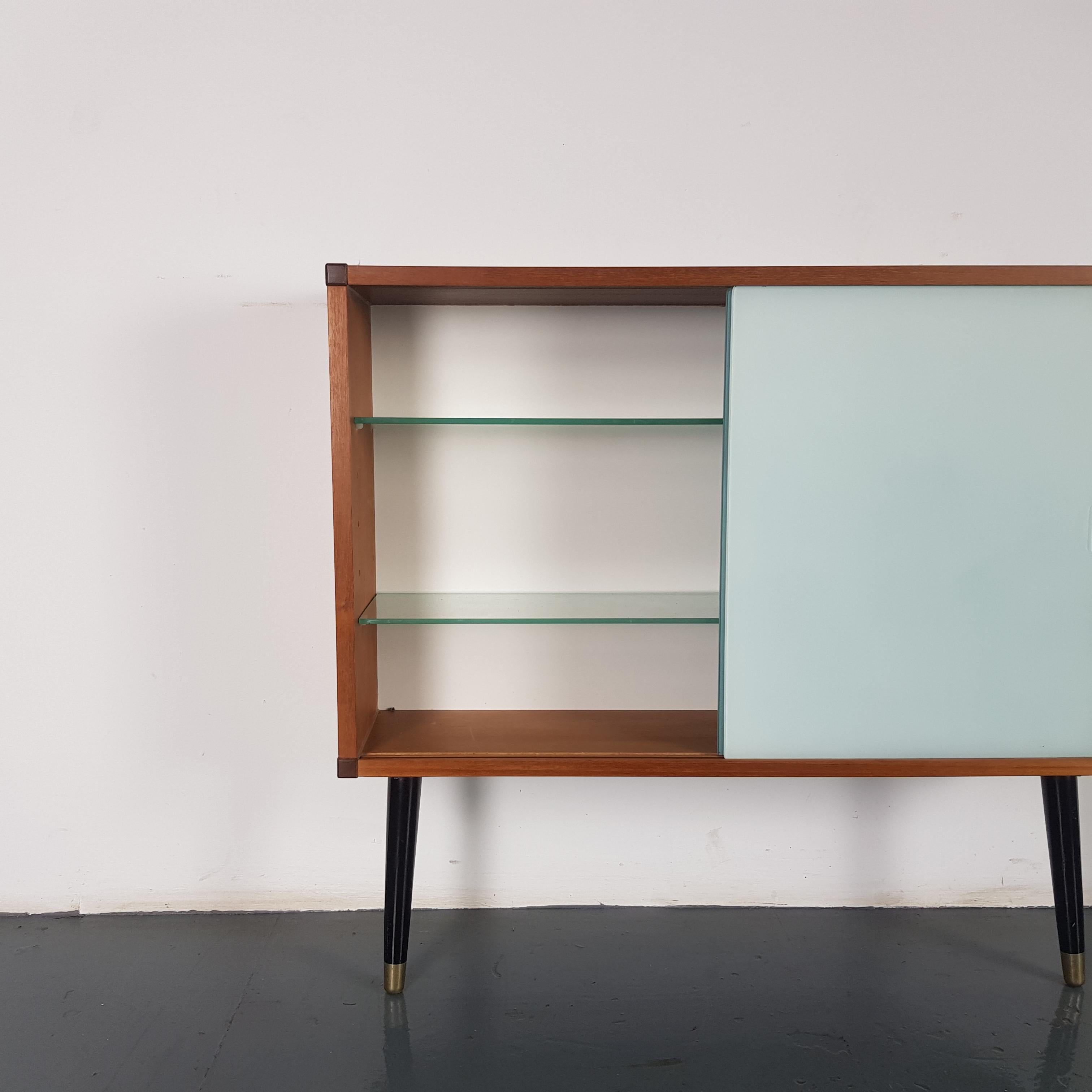 Vintage Midcentury Danish Style Teak and Glass Cabinet In Good Condition In Lewes, East Sussex