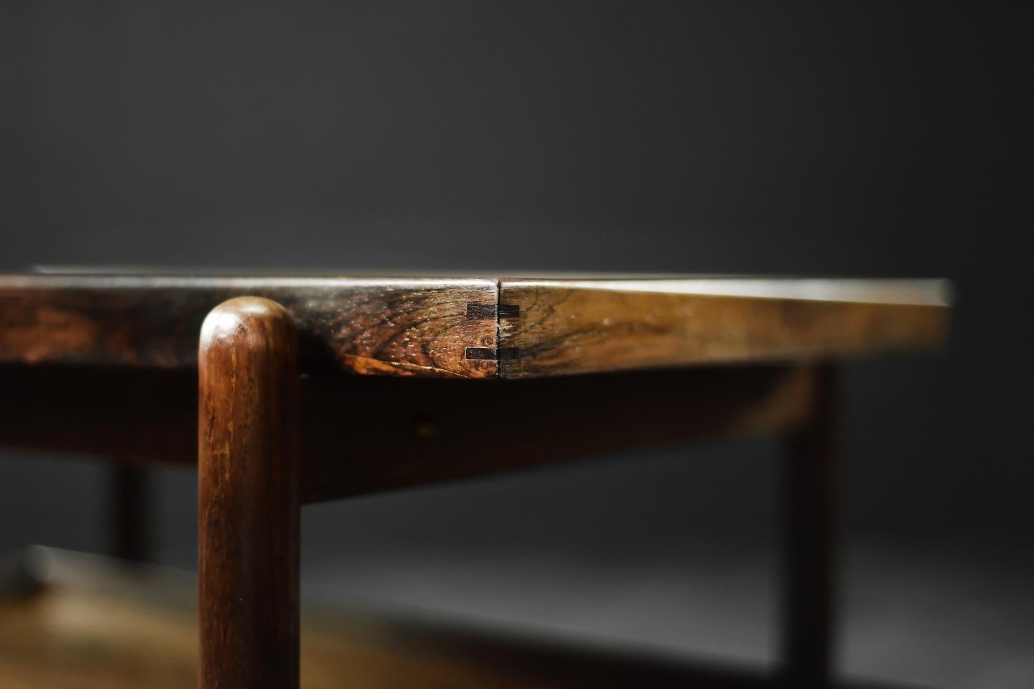 Vintage MidCentury DanishModern Rosewood Serving Trolley Ph23/2 by Poul Hundevad For Sale 14